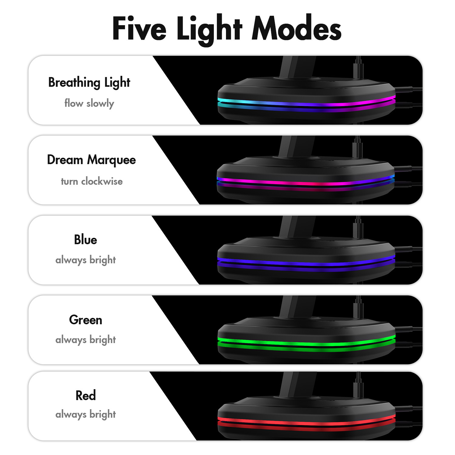 VR Charging Stand for Quest 2/Pico 4 with Ambient LED Light