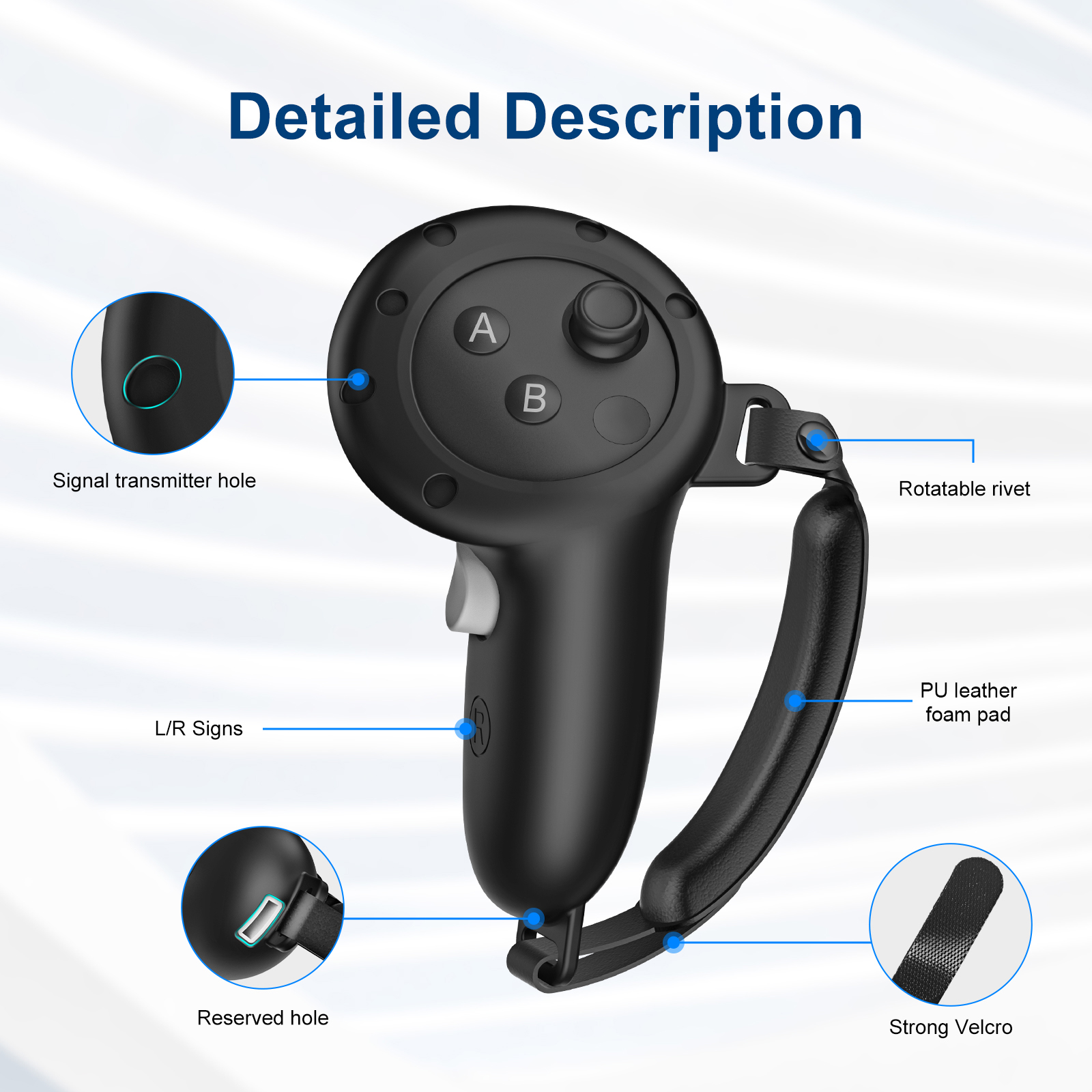 Adjustable Anti-Slip Grip Cover for Meta Quest 3 Controllers Silicone Case