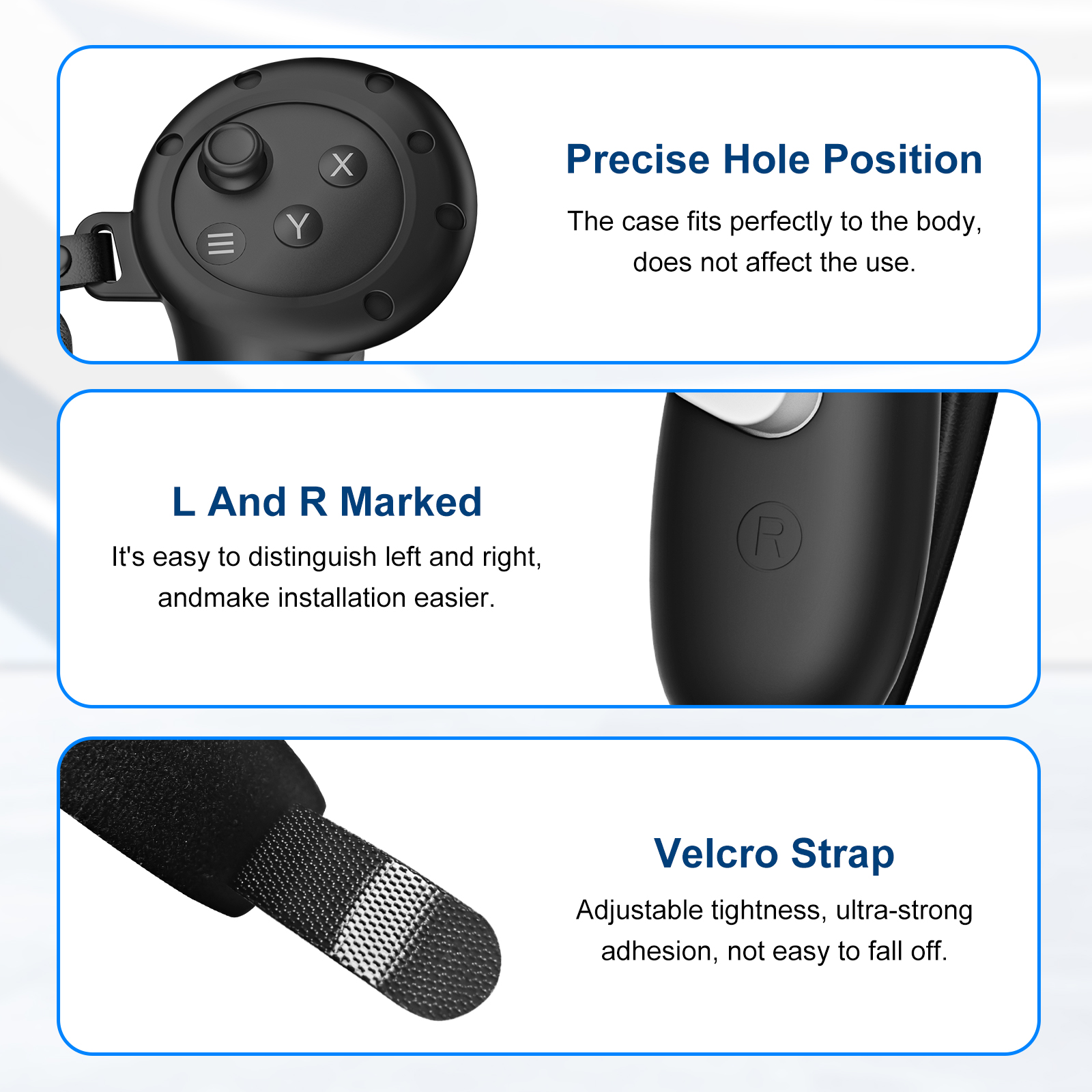 Adjustable Anti-Slip Grip Cover for Meta Quest 3 Controllers Silicone Case