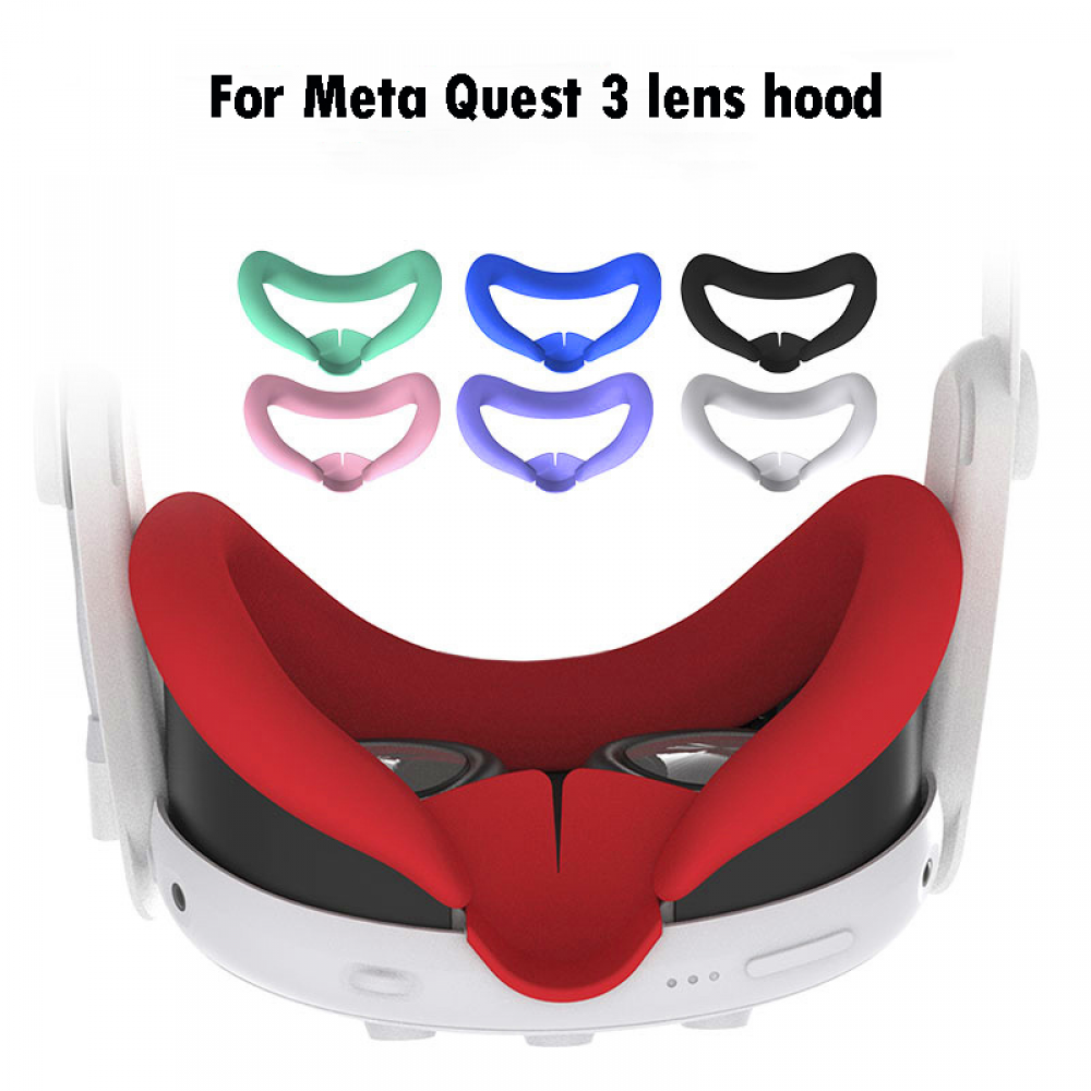 Silicone Mask for Quest 3 Sweat & Dust Proof with Nose Pad VR Lens Protector