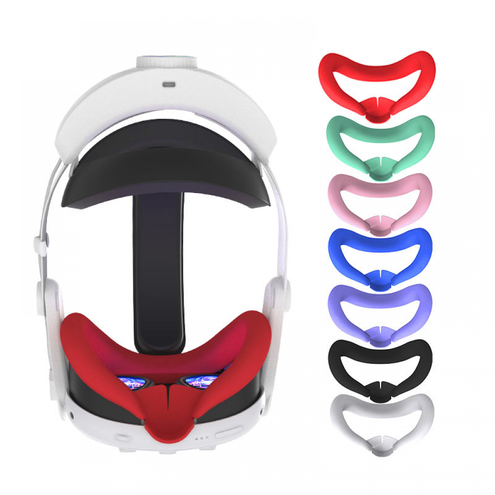 Silicone Mask for Quest 3 Sweat & Dust Proof with Nose Pad VR Lens Protector