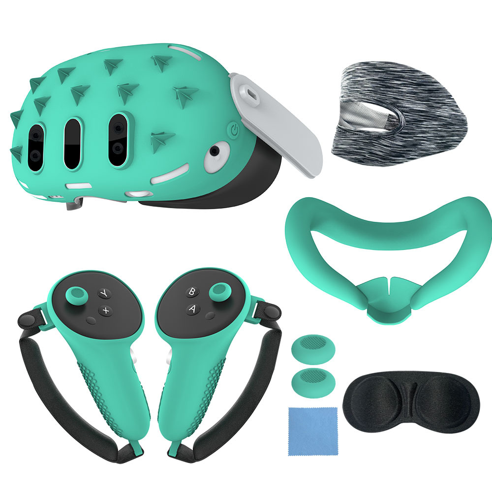 9-in-1 Silicone Case for Meta Quest 3 with Eye Mask Lens Cap VR Accessory Set