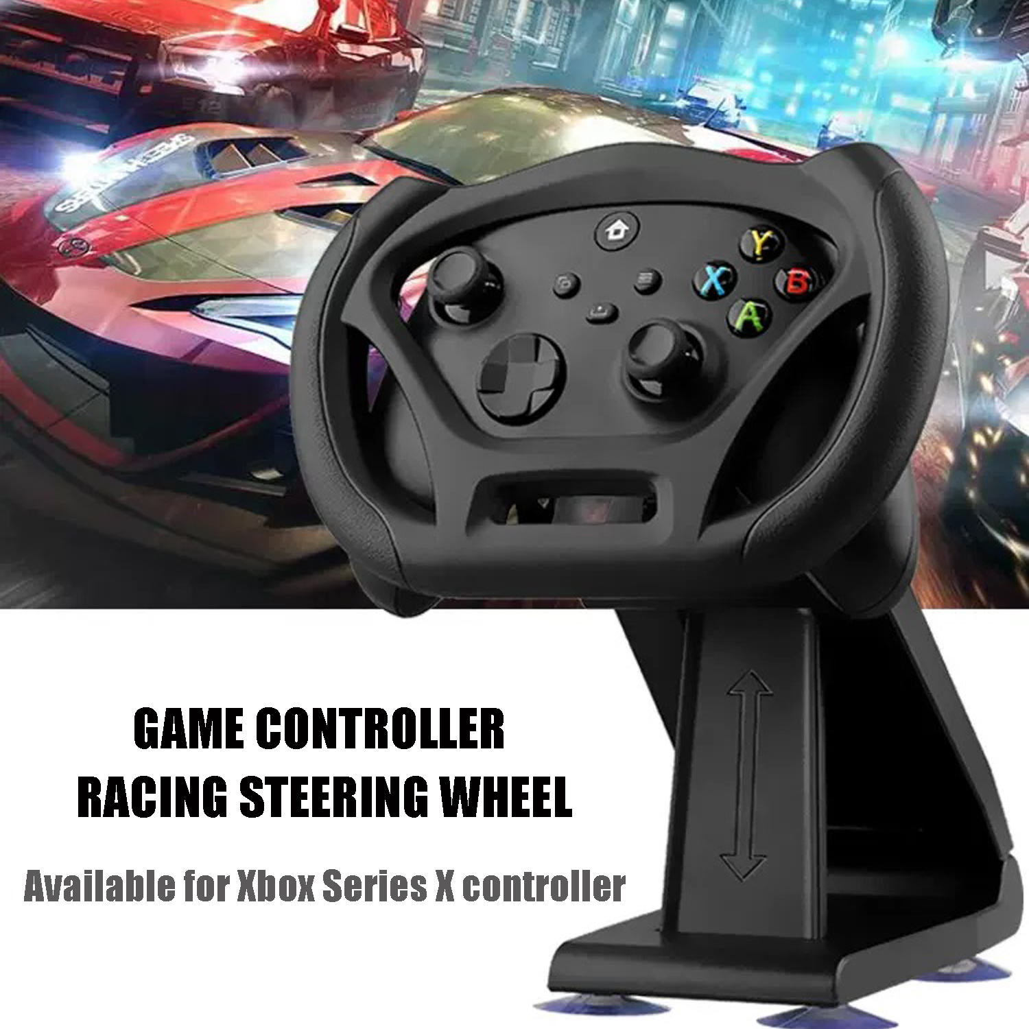 Racing Steering Wheel for Xbox Series X Controller, Foldable with Suction Cups