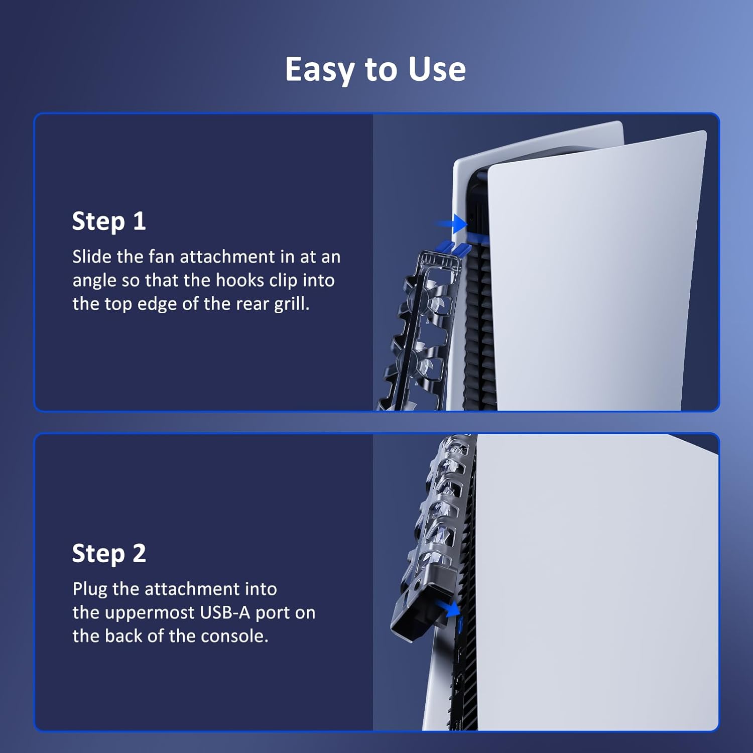 Cooling Fan with LED Light for PS5 Disc & Digital Editions Console