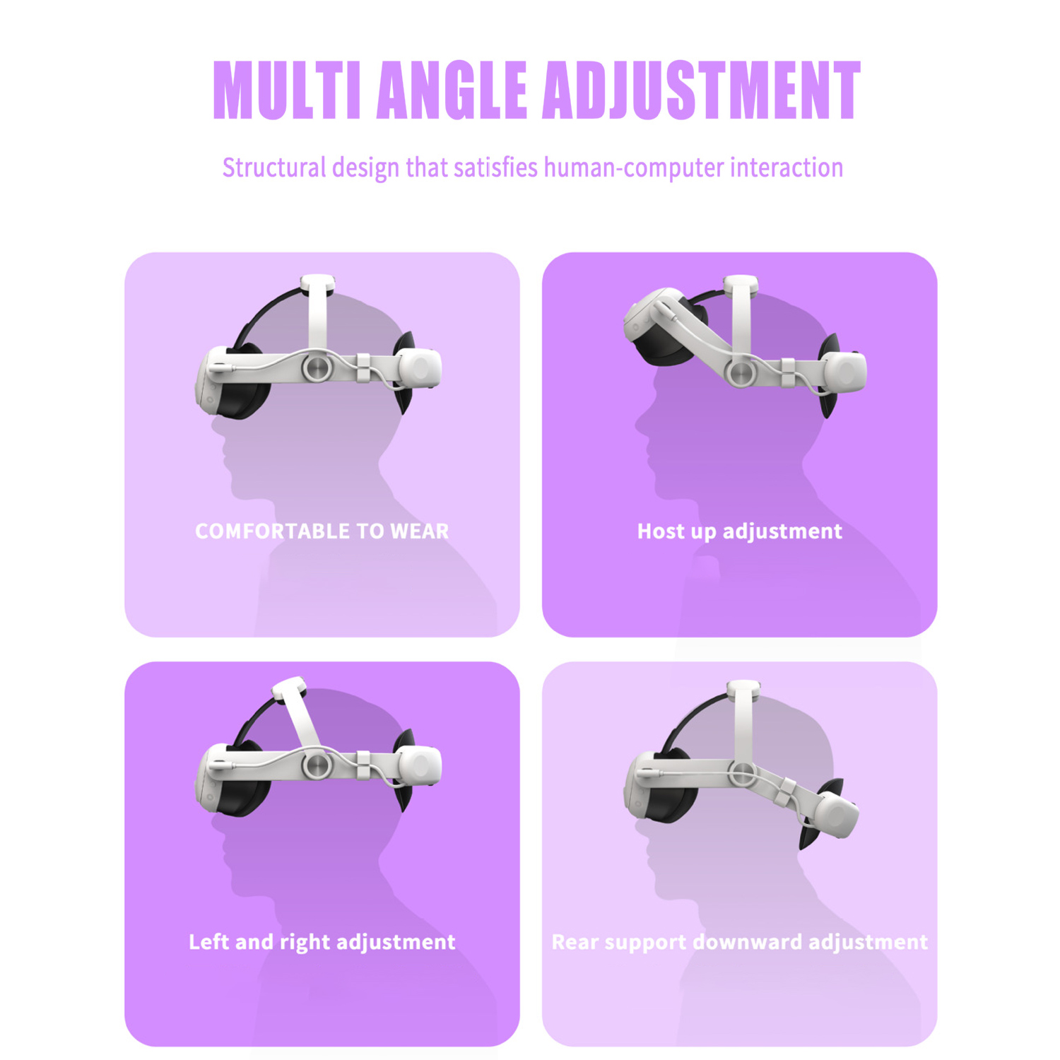 VR Headset for Meta Quest 3 with Size Adjustment Comfort Strap