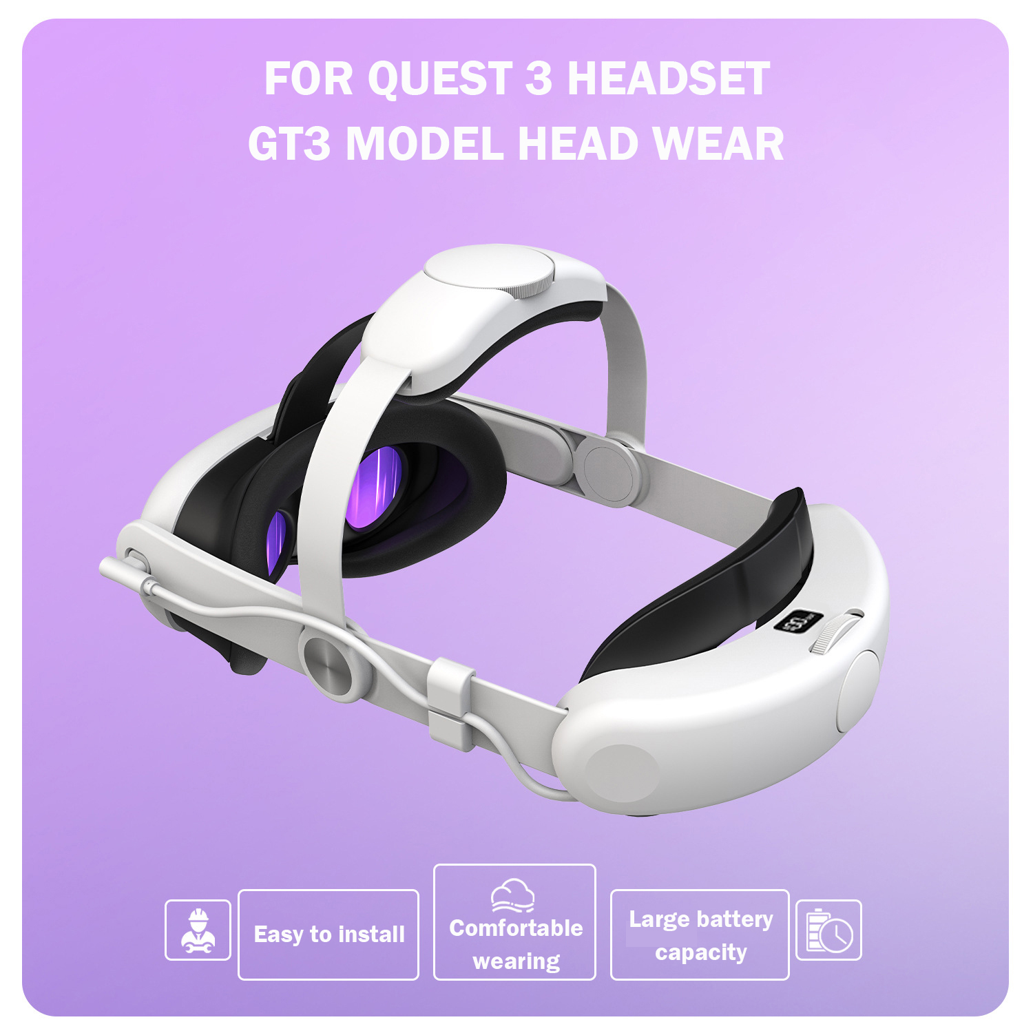VR Headset for Meta Quest 3 with Size Adjustment Comfort Strap