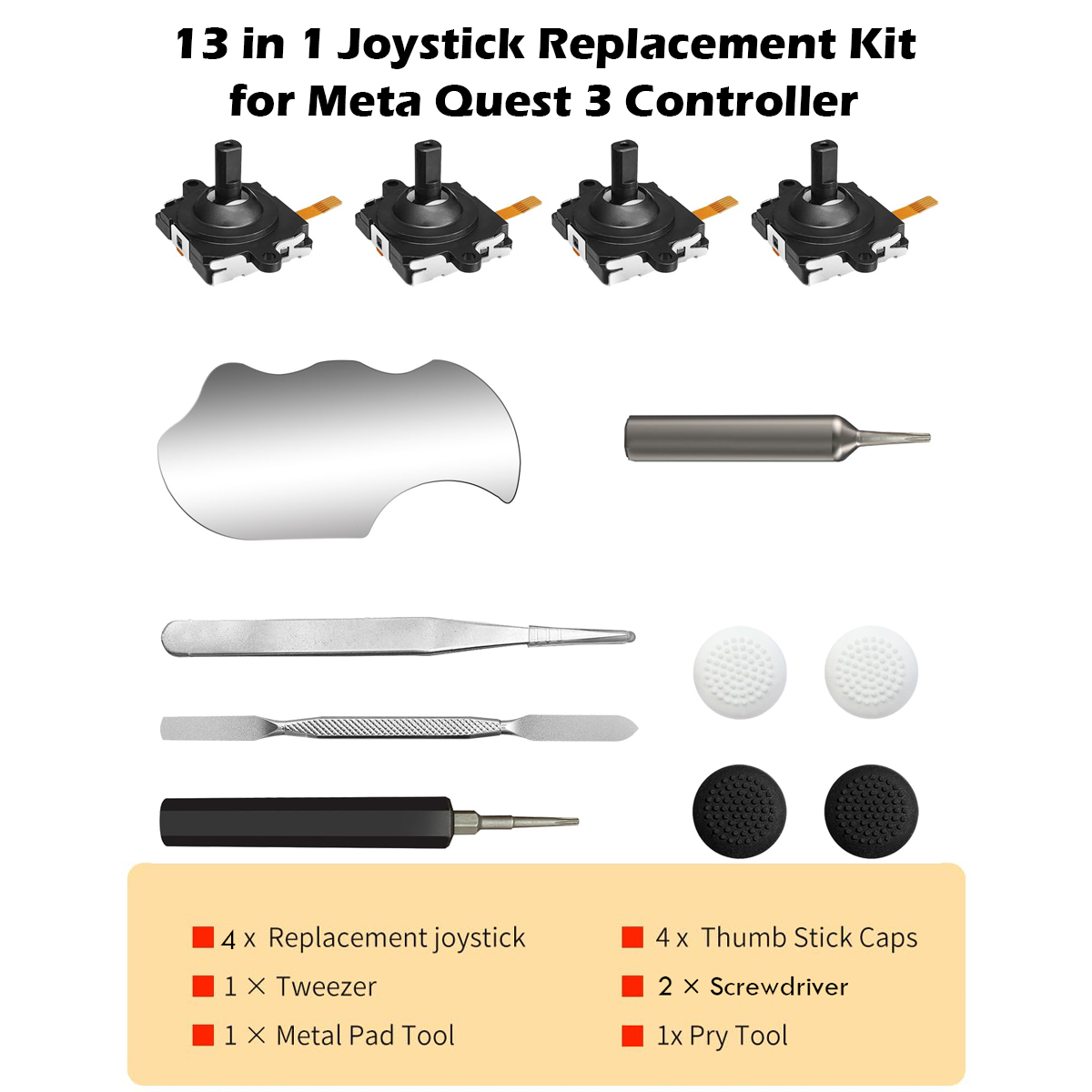 13-in-1 Joystick Replacement Kit for Meta Quest 3 Controller