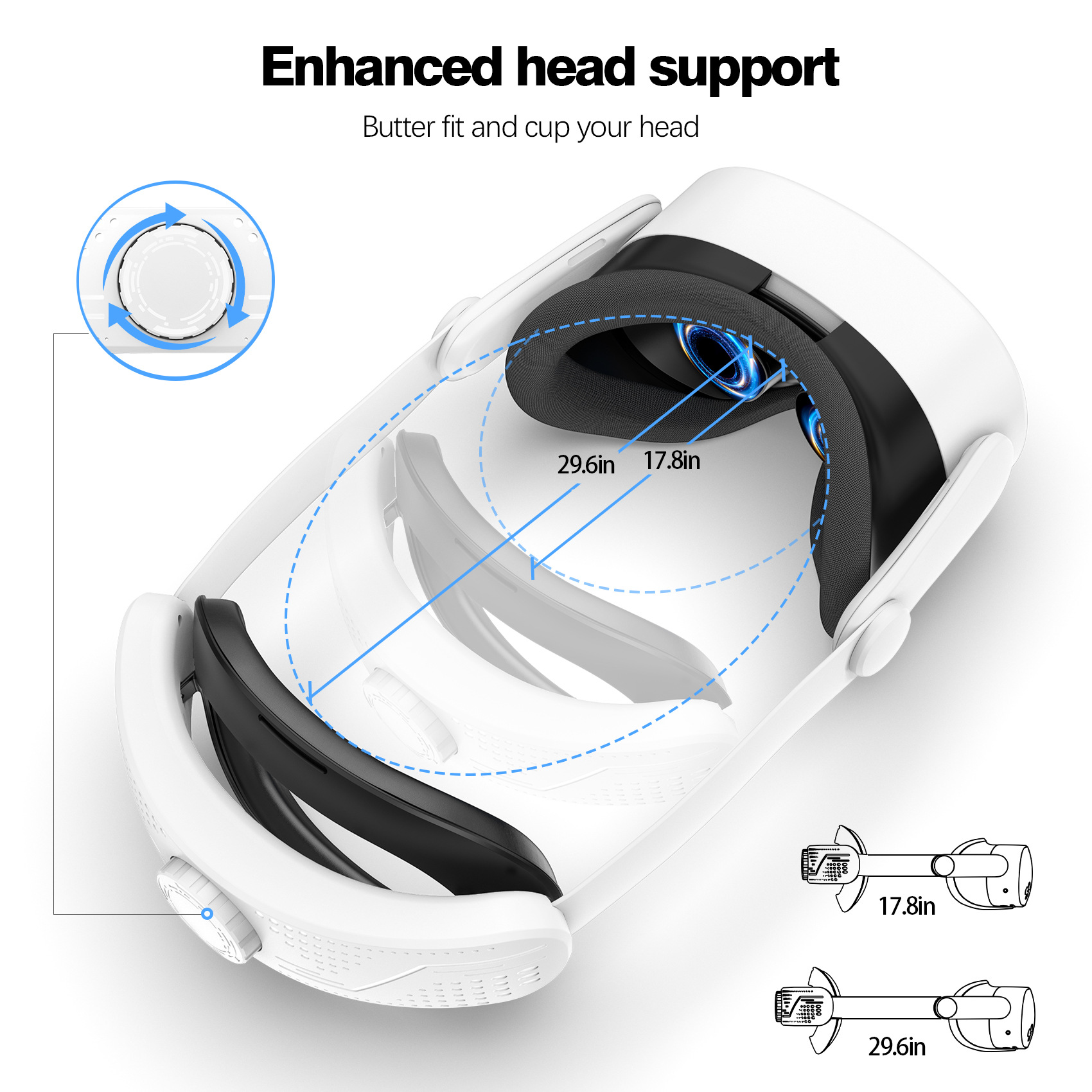 Comfort Head Strap for Quest 3S – Adjustable VR Elite Strap Replacement