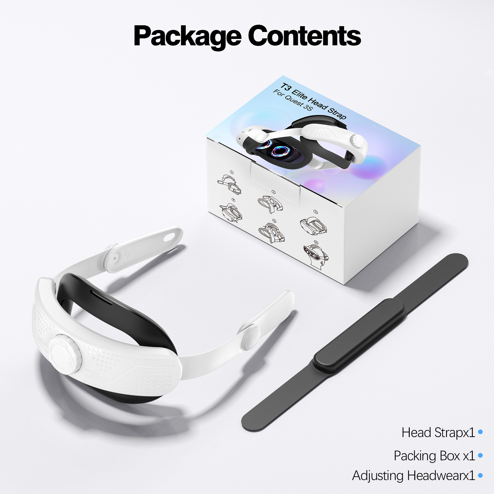 Comfort Head Strap for Quest 3S – Adjustable VR Elite Strap Replacement