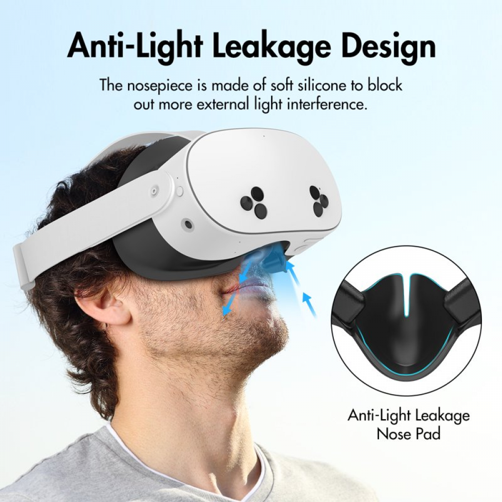 Facial Interface Foam Replacement for Meta Quest 3S, Anti-Leak, Breathable