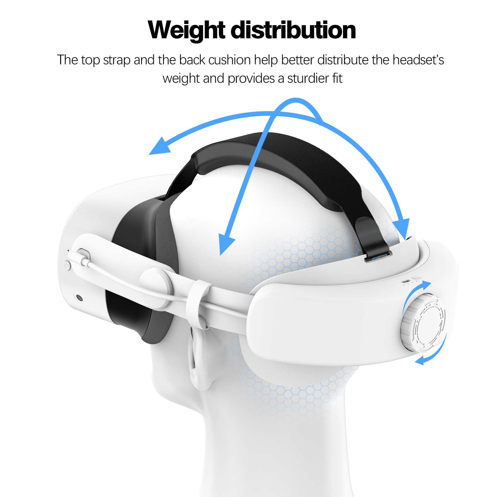 Headband with 10000mAh Battery for Meta Quest 3S, 8-Hour Extended Play