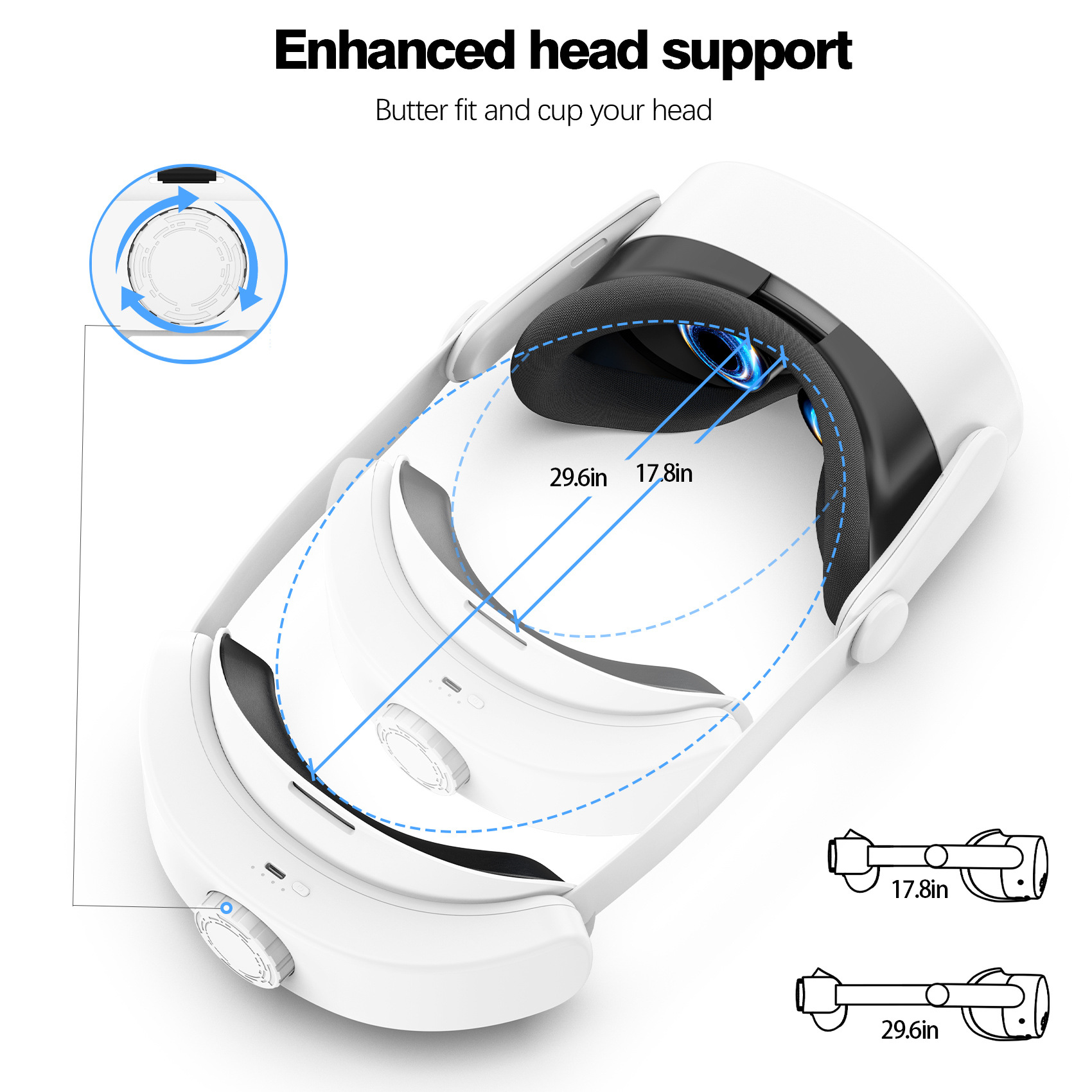 Headband with 10000mAh Battery for Meta Quest 3S, 8-Hour Extended Play