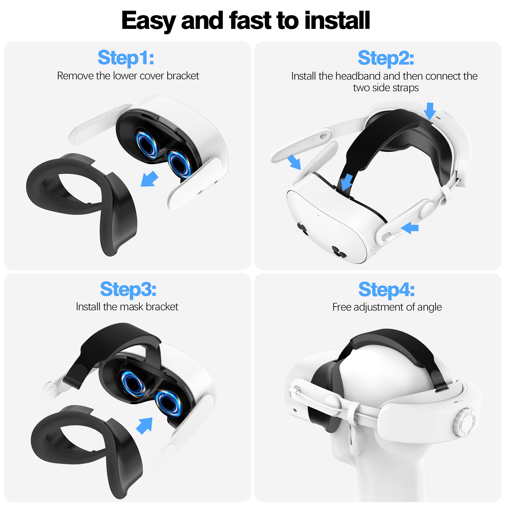 Headband with 10000mAh Battery for Meta Quest 3S, 8-Hour Extended Play