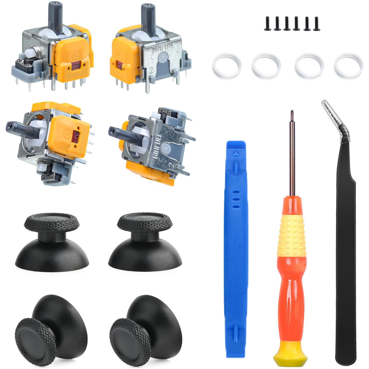 4 Pack Hall Effect Joysticks for PS5 Controller with Thumbstick Caps