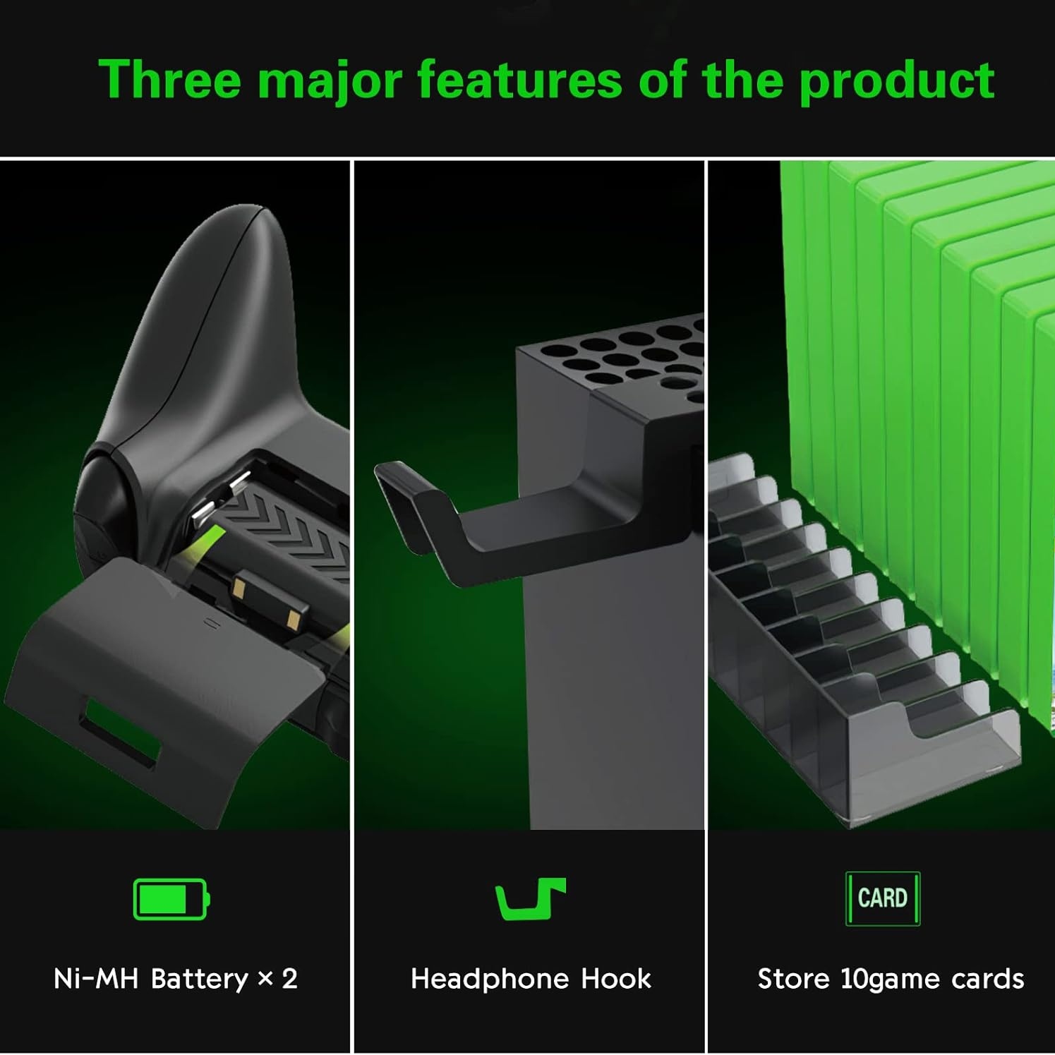 Cooling Stand for Xbox Series X with Controller Charger & 2 Batteries