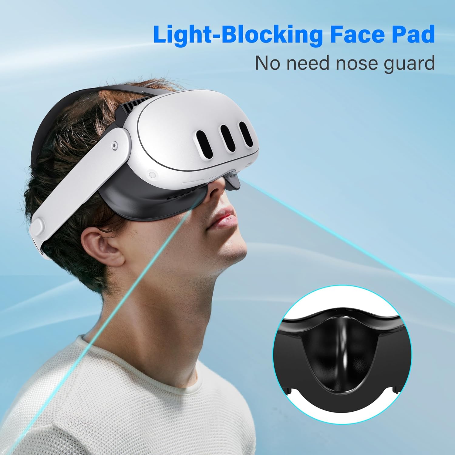 Facial Interface for Meta Quest 3 - Sweat-Proof PU Leather with Air Circulation