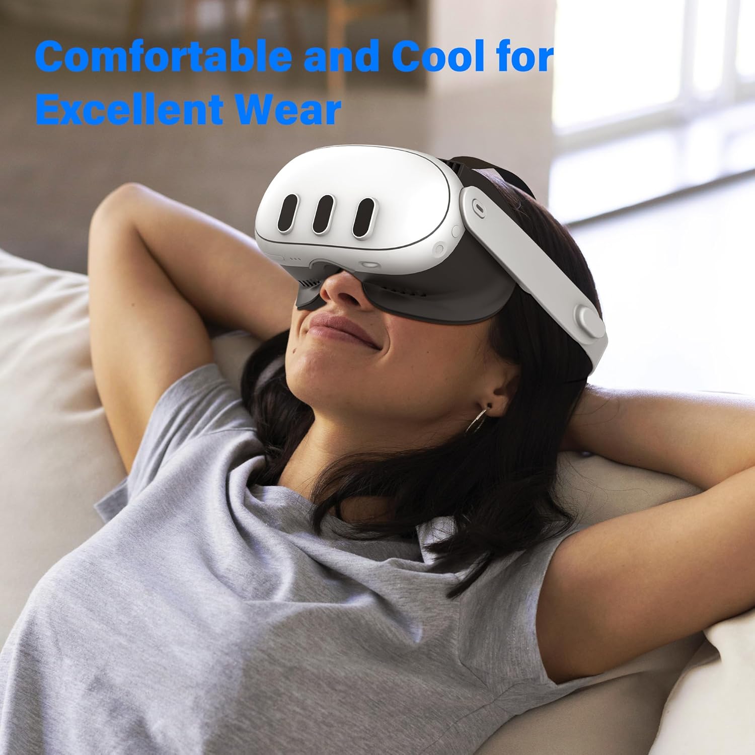 Facial Interface for Meta Quest 3 - Sweat-Proof PU Leather with Air Circulation