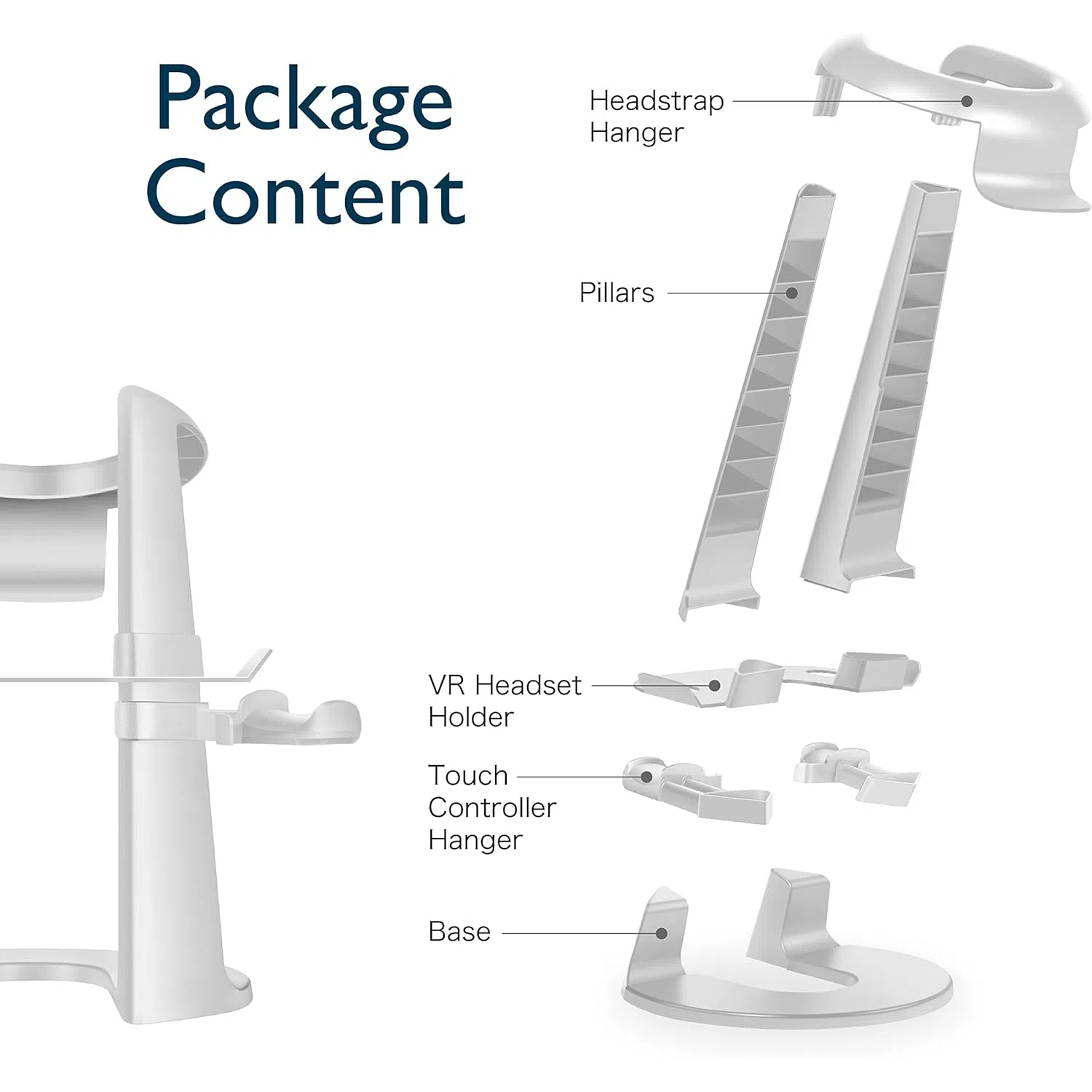 VR Headset Stand for Quest 2 with Controller Charger Dock