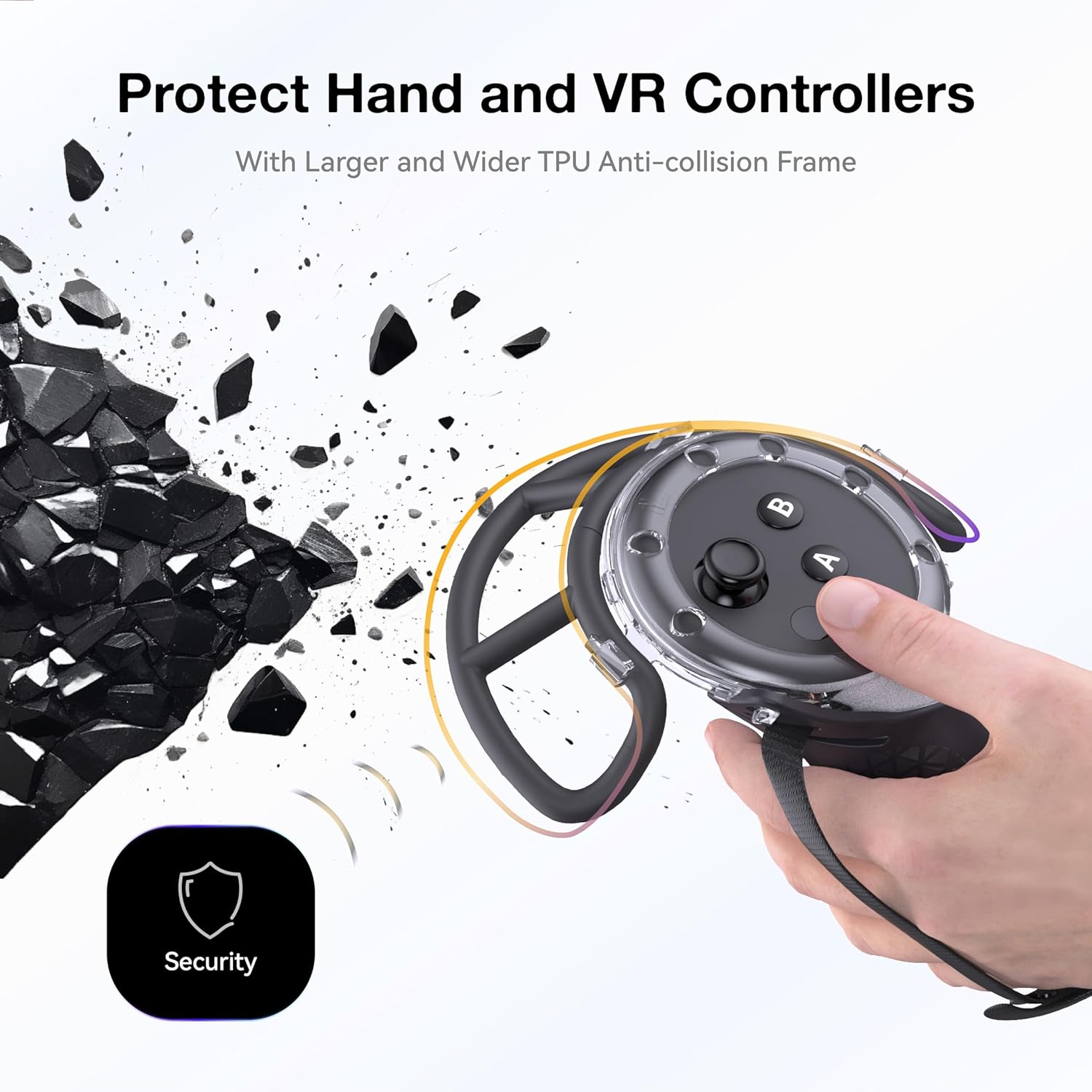 Protective Case for Meta Quest 3 Controller with Thumb Grip Caps