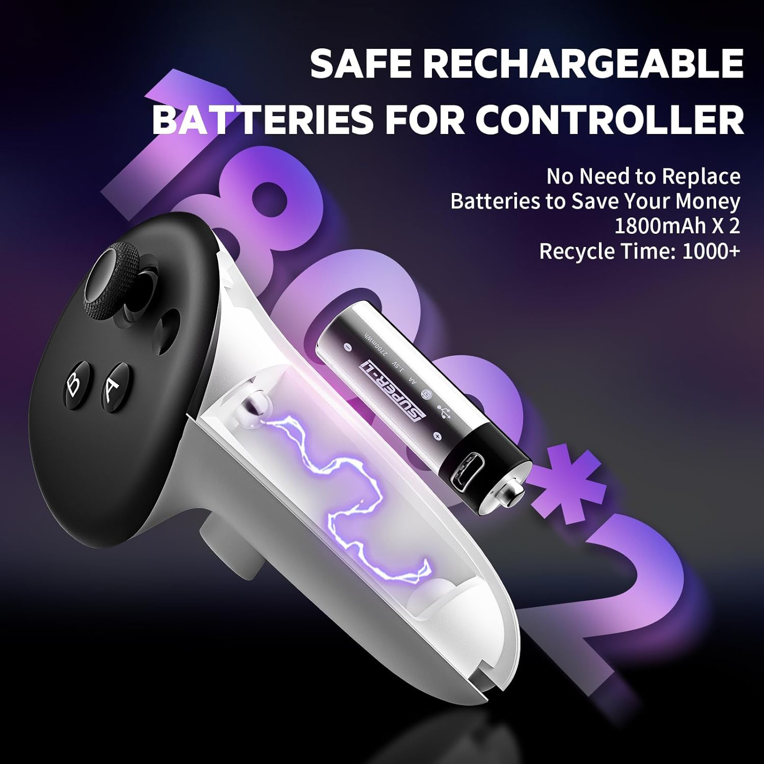 VR Charging Station for Meta Quest 3 with RGB Light and Controller Charger