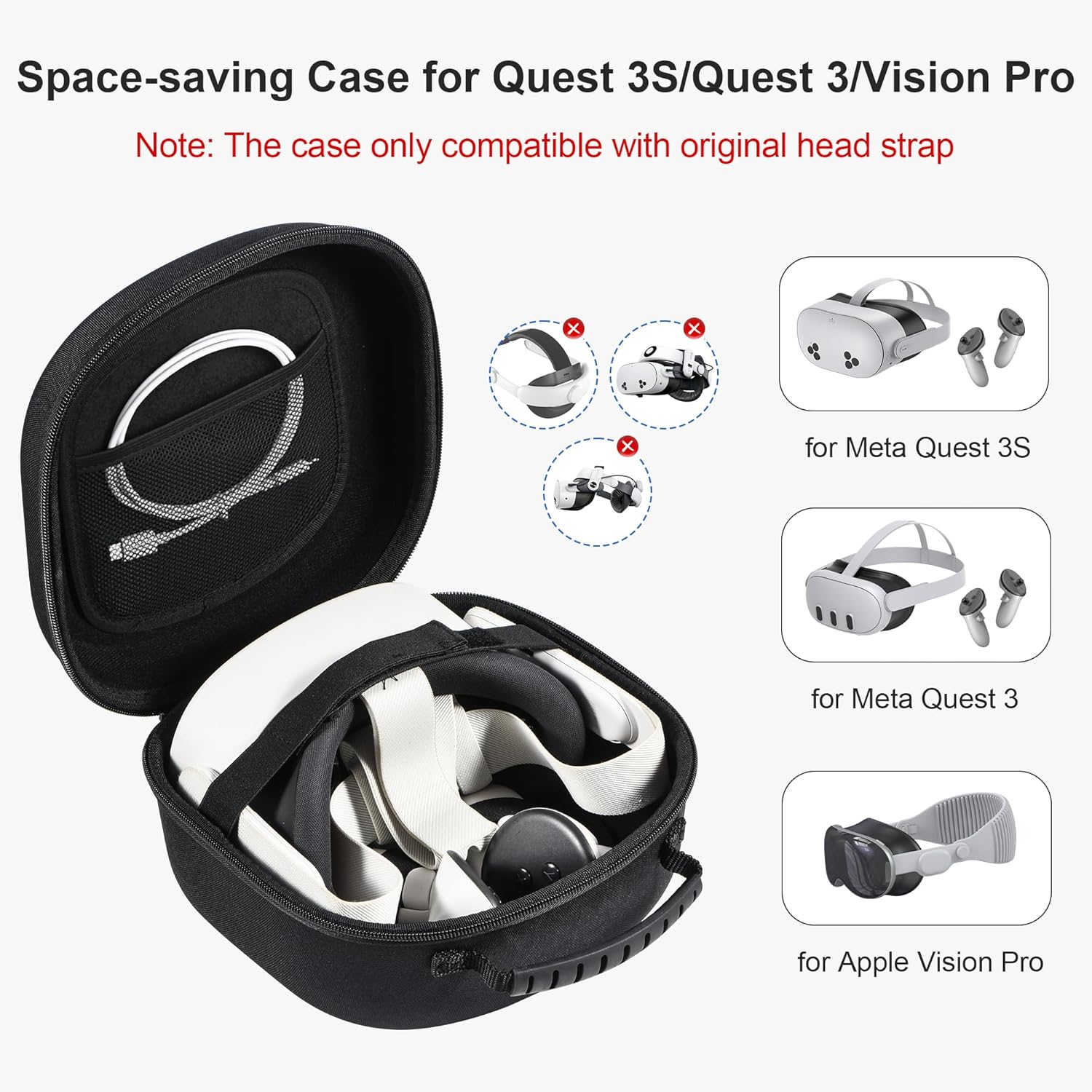 Hard Carrying Case for Meta Quest 3S/3 with VR Headset & Controller Storage