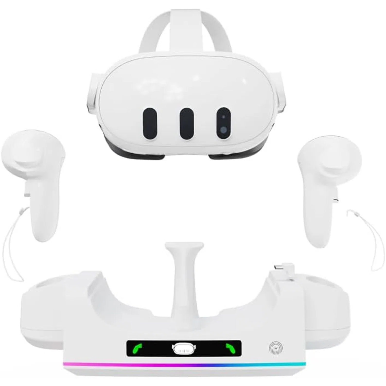 VR Charging Station for Meta Quest 3S with LED Indicator and Wall Mount
