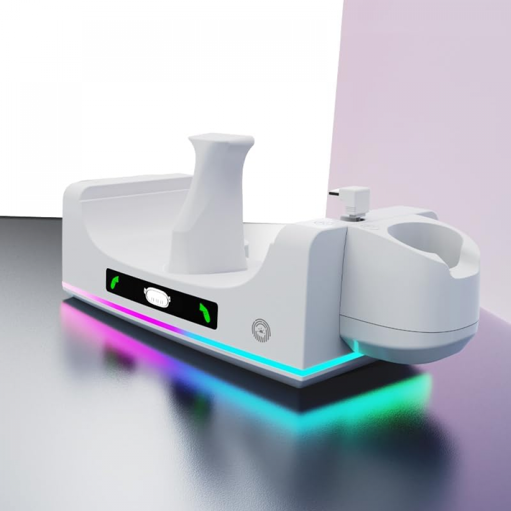 VR Charging Station for Meta Quest 3S with LED Indicator and Wall Mount