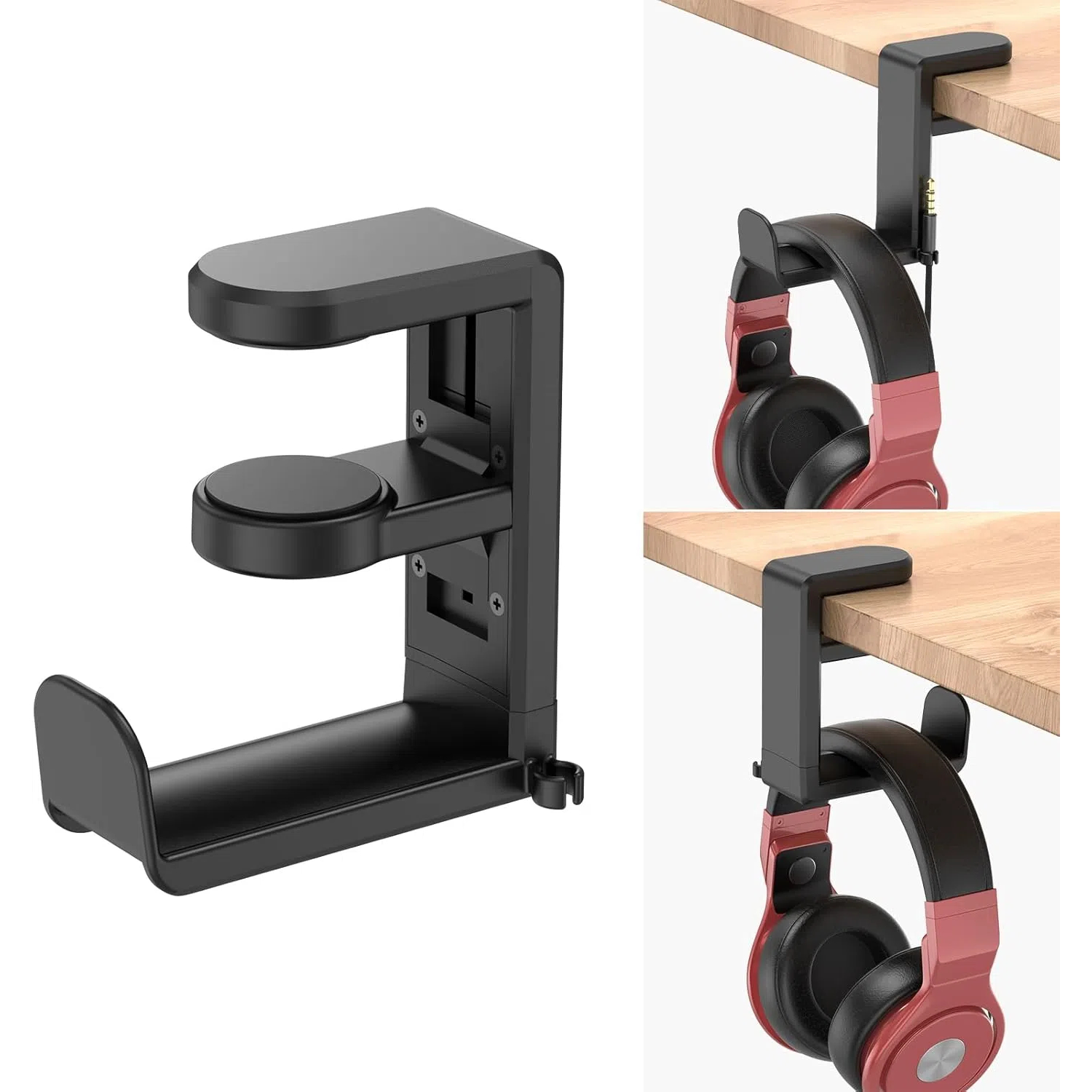 Adjustable Headphone Stand for PC Gaming Headset with 360° Swivel & Cable Clip