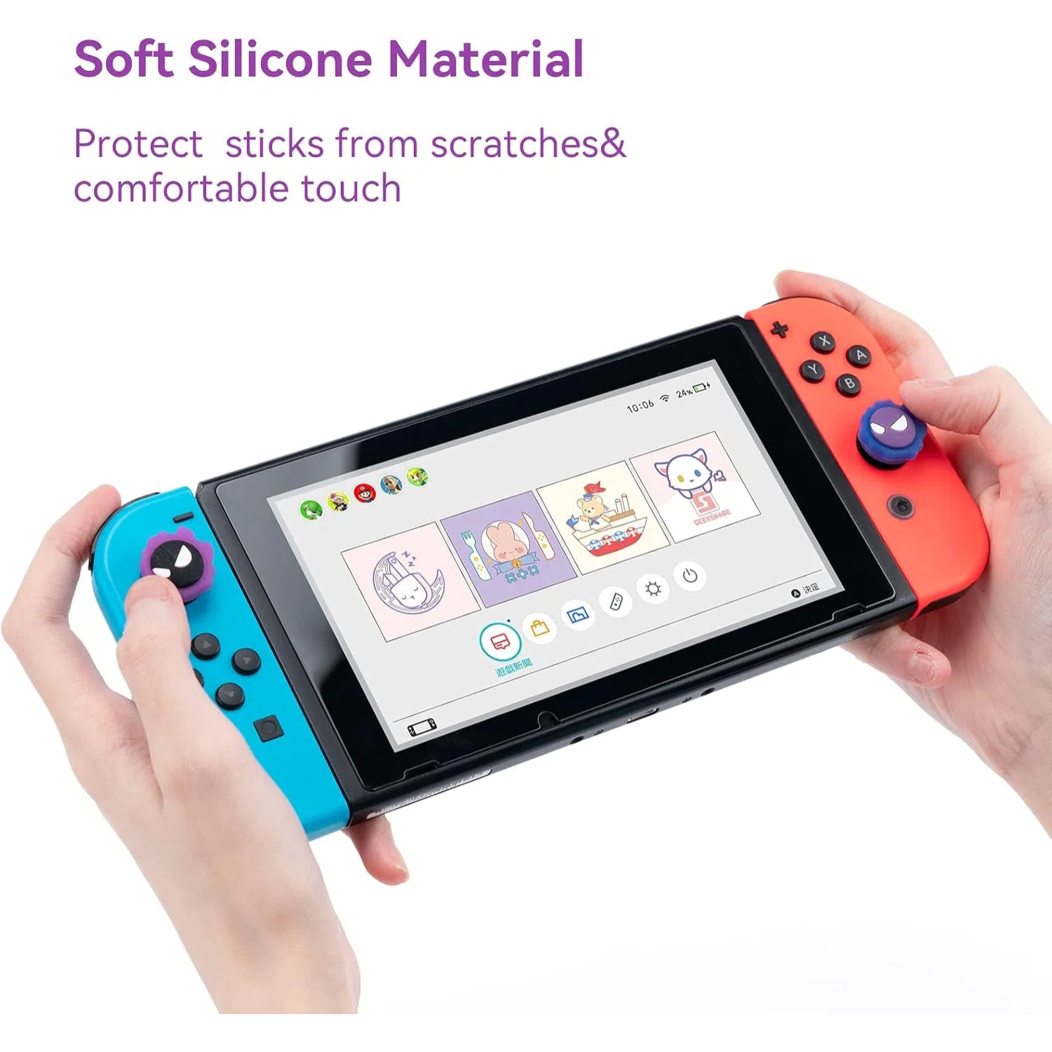 Game Controller Thumb Grip Caps for Switch/OLED/Lite, 4-Pcs Joystick Covers