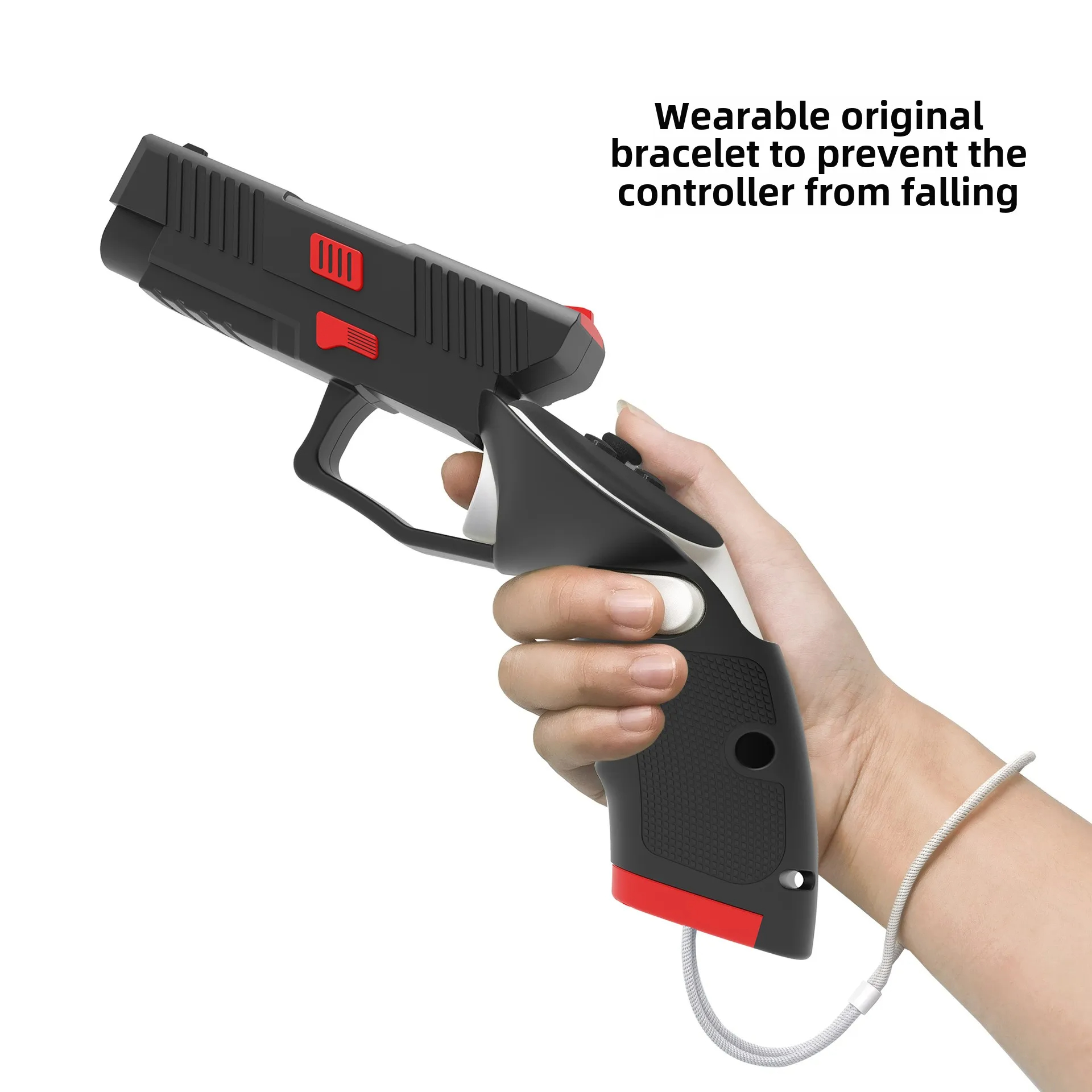 Gun-Shaped Grip for Meta Quest 3 Controller VR Shooting Game