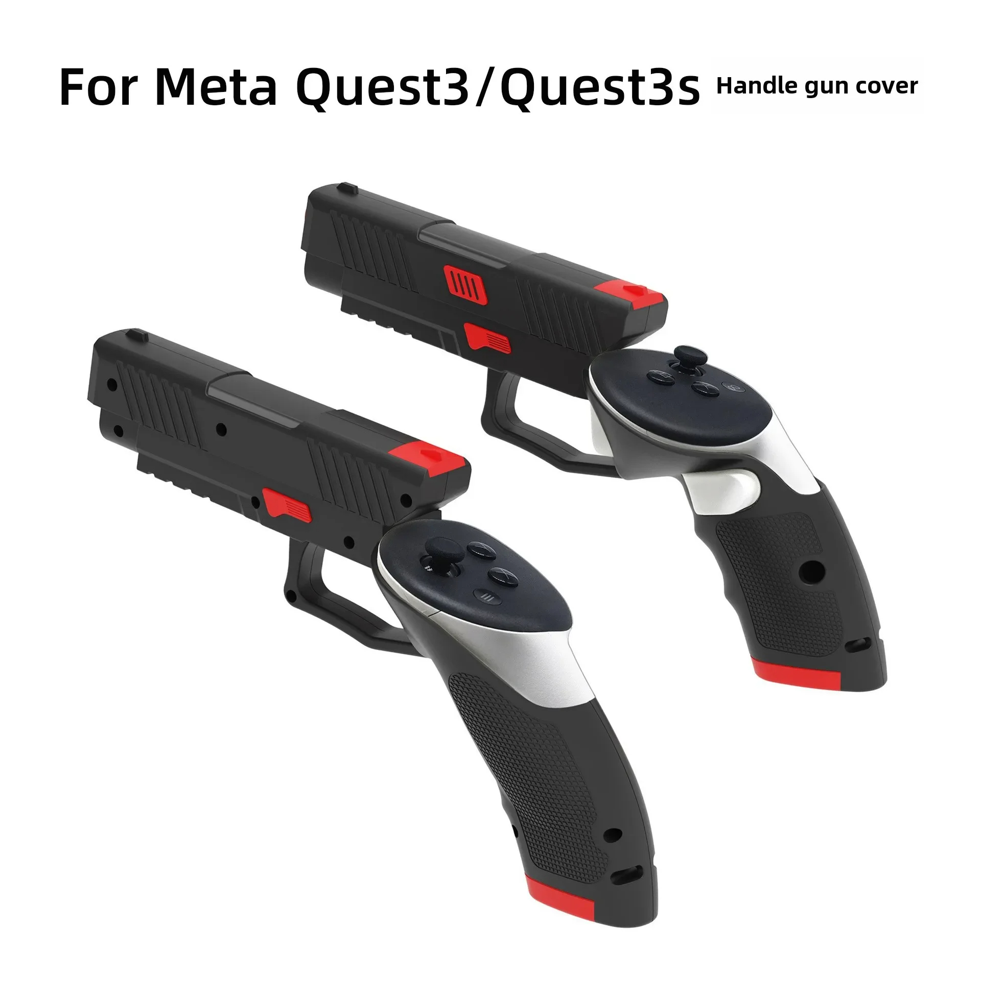 Gun-Shaped Grip for Meta Quest 3 Controller VR Shooting Game