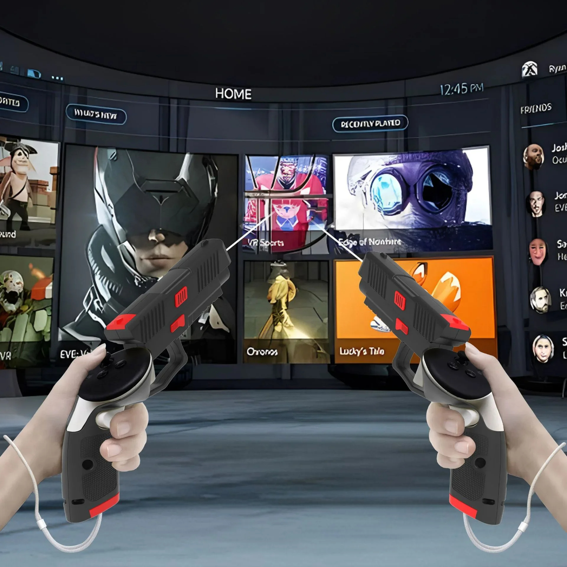 Gun-Shaped Grip for Meta Quest 3 Controller VR Shooting Game