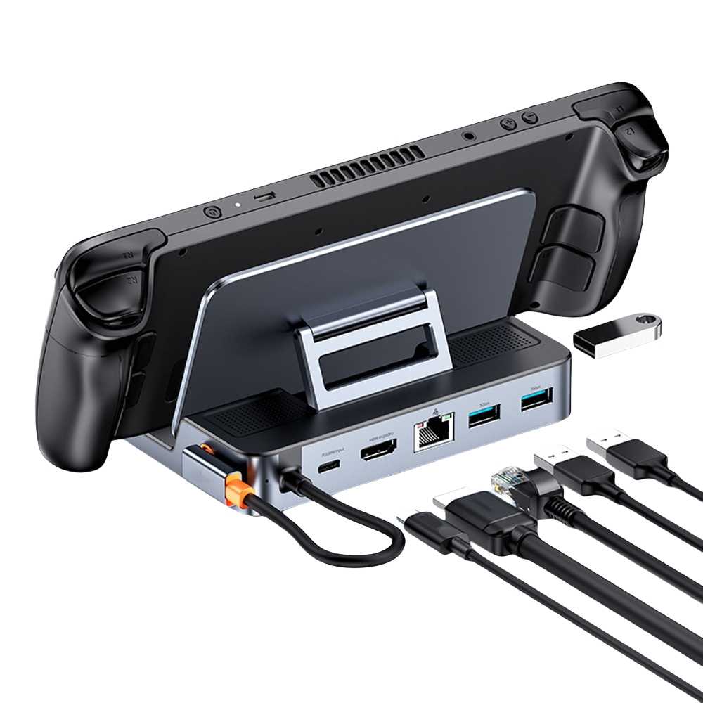 6-in-1 Dock for Switch/Steam Deck – 4K@60Hz HDMI, Gigabit Ethernet, 3 USB 3.0