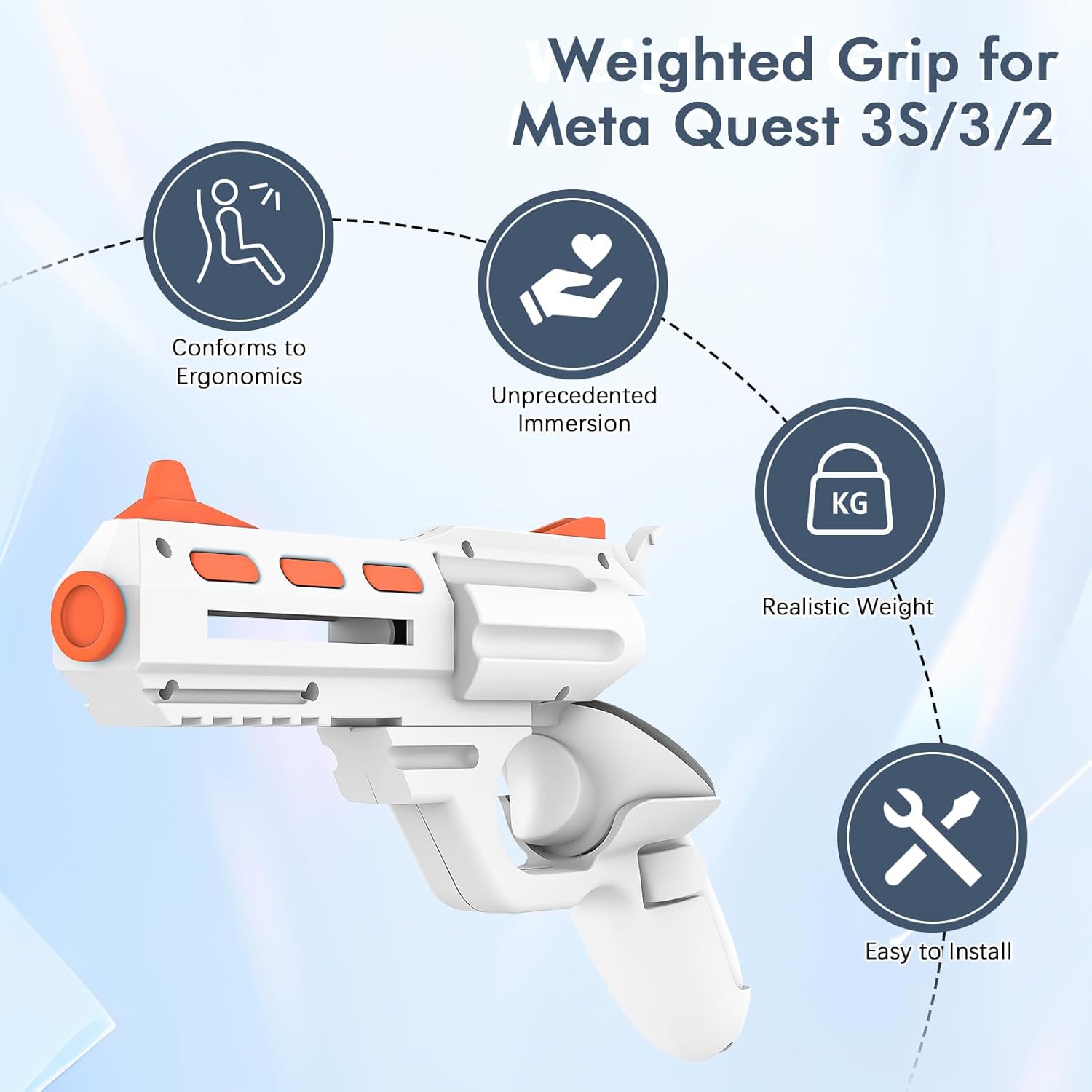 Adjustable VR Gunstock Grip for Meta Quest 3 / 3S – FPS Gaming