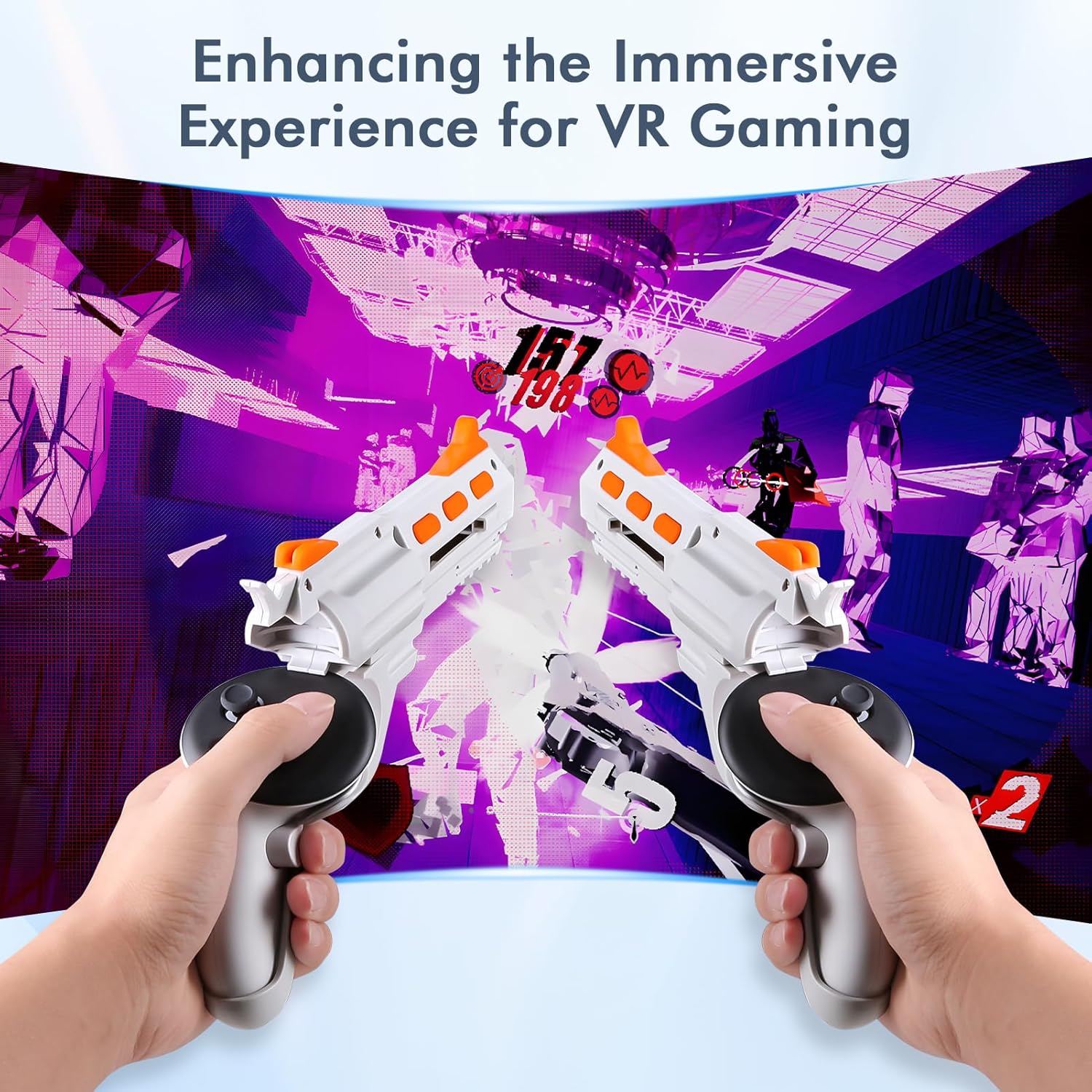 Adjustable VR Gunstock Grip for Meta Quest 3 / 3S – FPS Gaming