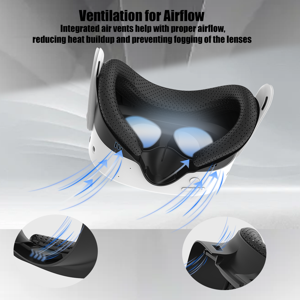 3-in-1 Face Interface Bracket for Meta Quest 3S with PU Foam & Silicone Nose Pad