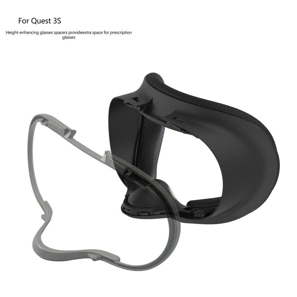3-in-1 Face Interface Bracket for Meta Quest 3S with PU Foam & Silicone Nose Pad
