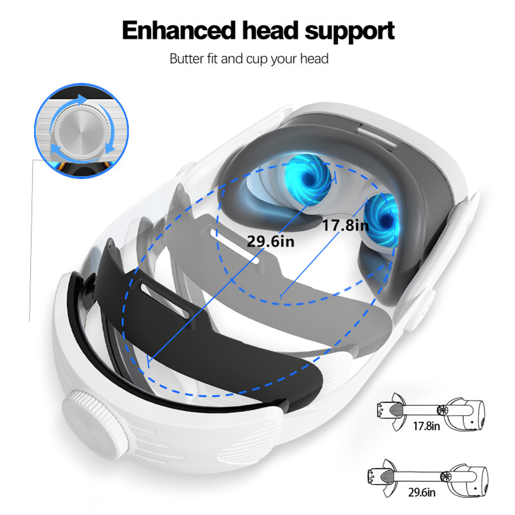 Adjustable Elite Strap for Meta Quest 3 with Dual-Density Memory Foam