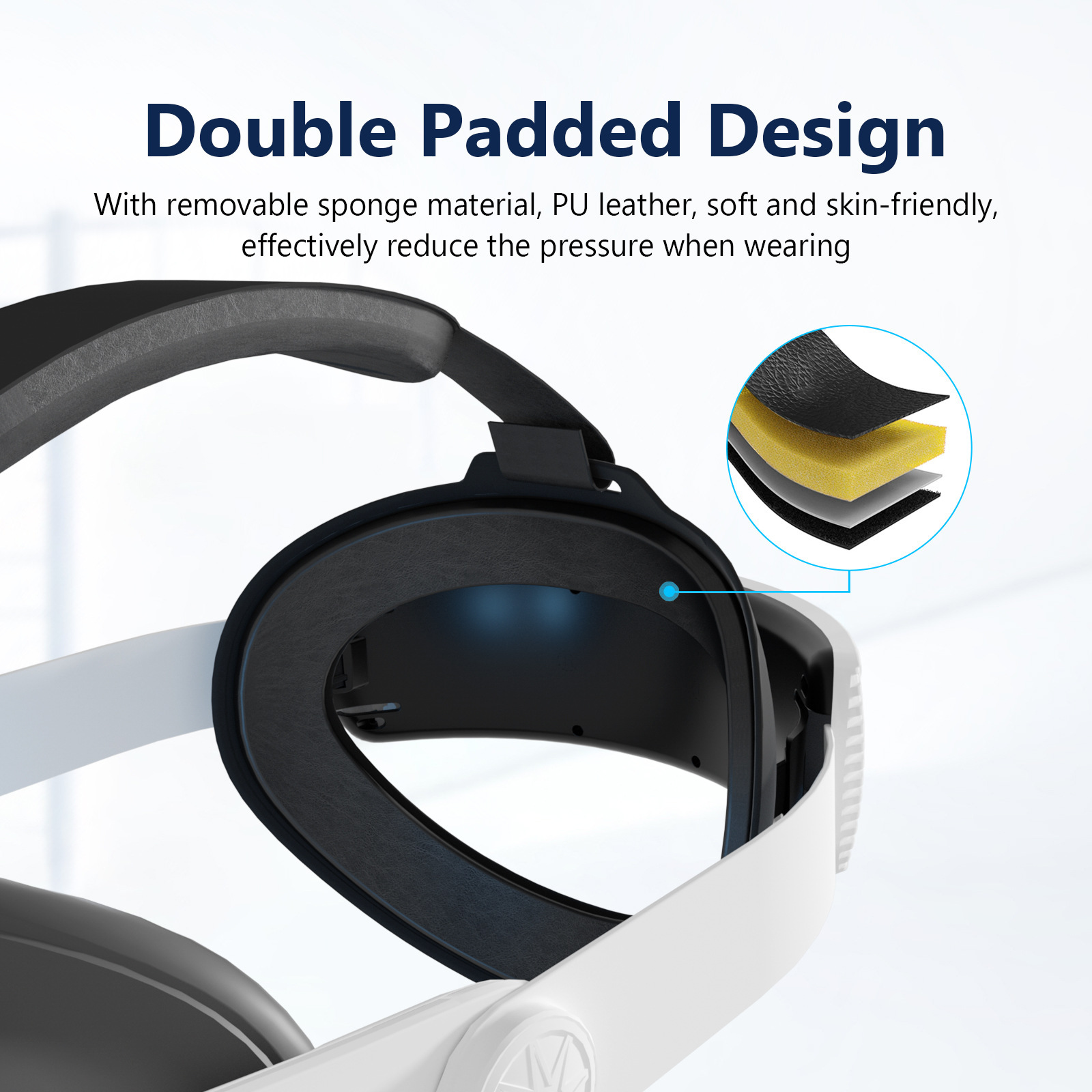 Adjustable Elite Strap for Meta Quest 3 with Dual-Density Memory Foam