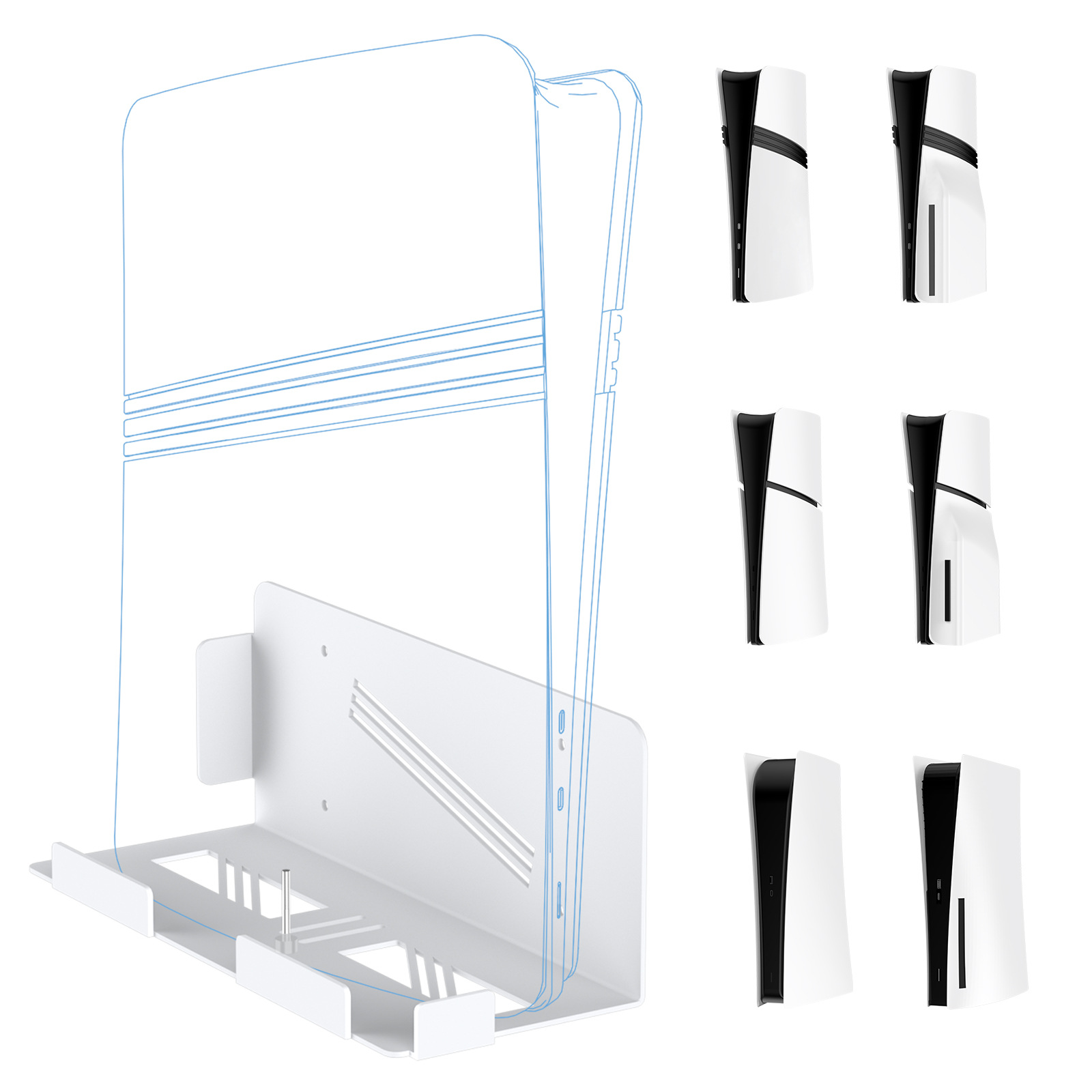 Wall Mount for PlayStation 5 Pro/Slim Console Metal Controller Holder