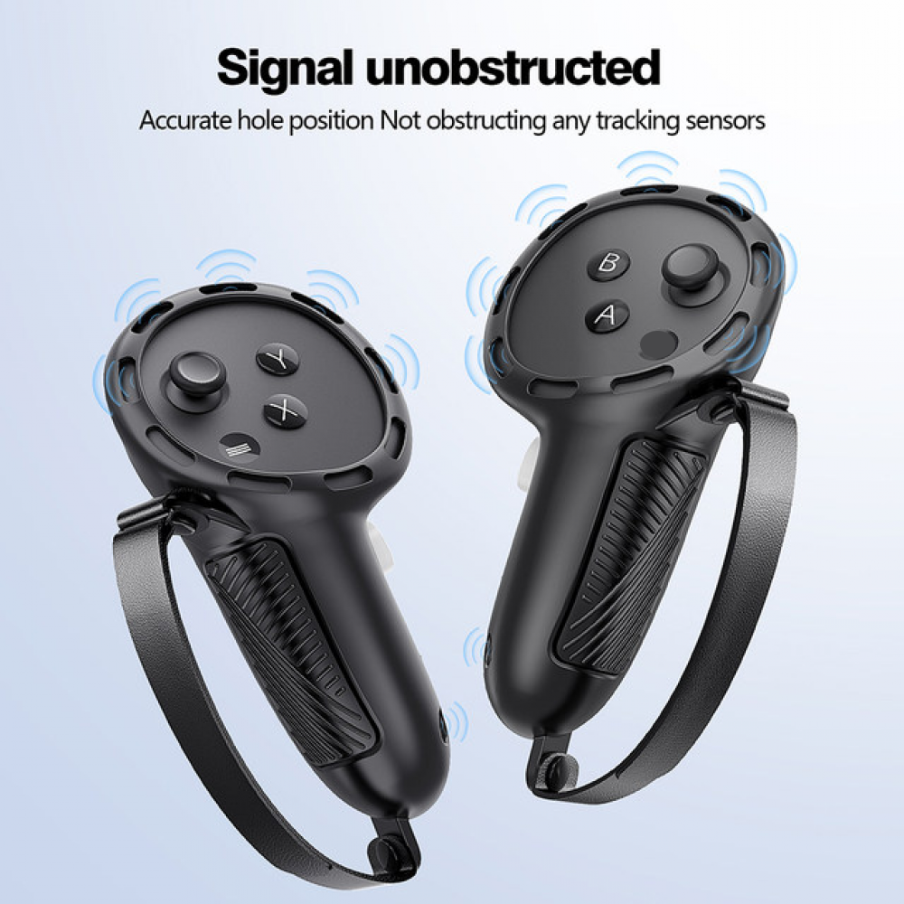 Silicone Handle Cover with Knuckle Straps for Meta Quest 3S/Quest 3