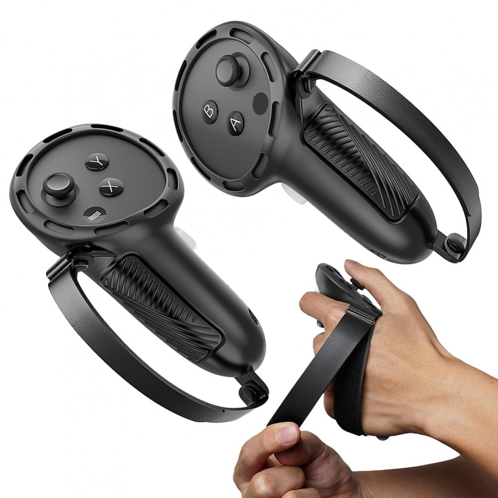 Silicone Handle Cover with Knuckle Straps for Meta Quest 3S/Quest 3