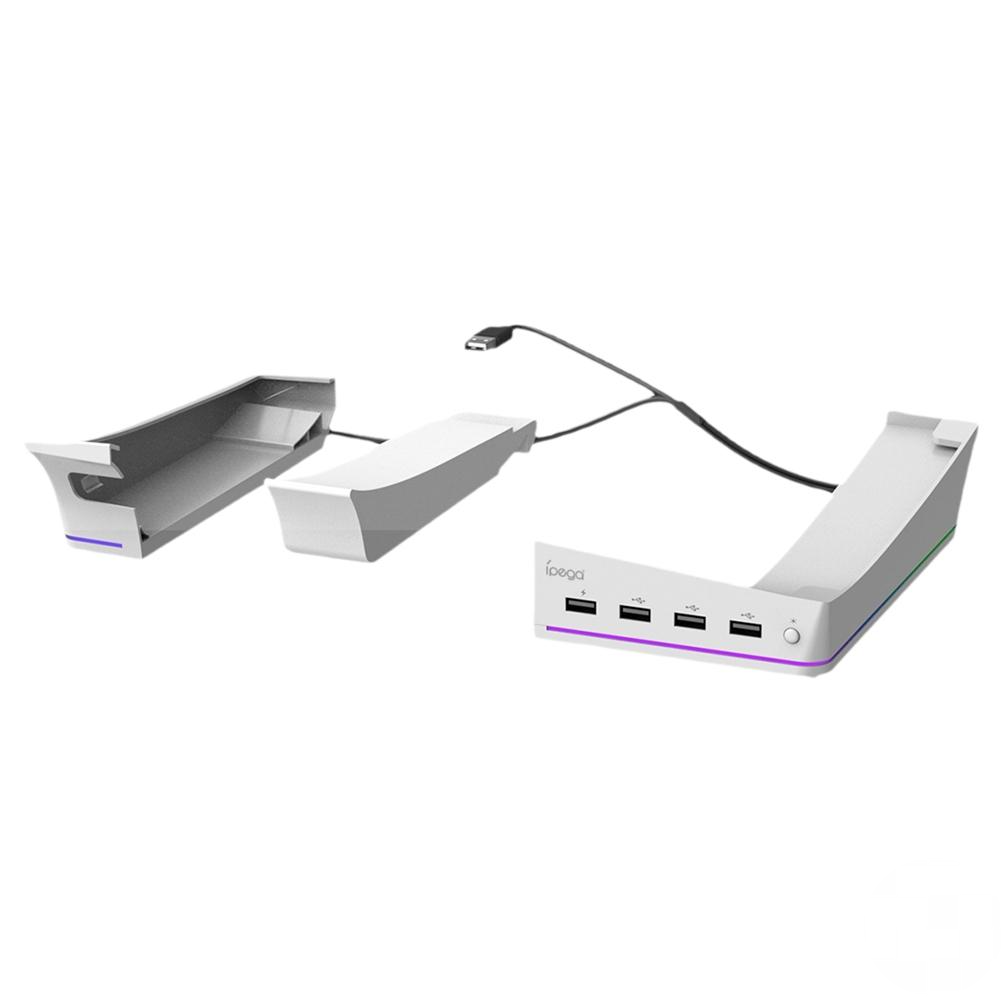 Horizontal Stand for PS5 Pro with RGB Lighting and 4 USB Ports