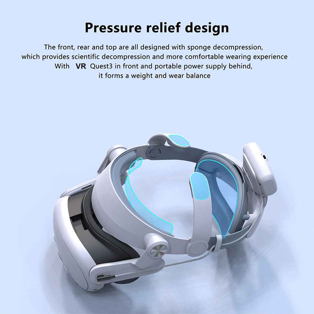 Adjustable Head Strap with Magnetic Battery for Meta Quest 3/3S VR Headset