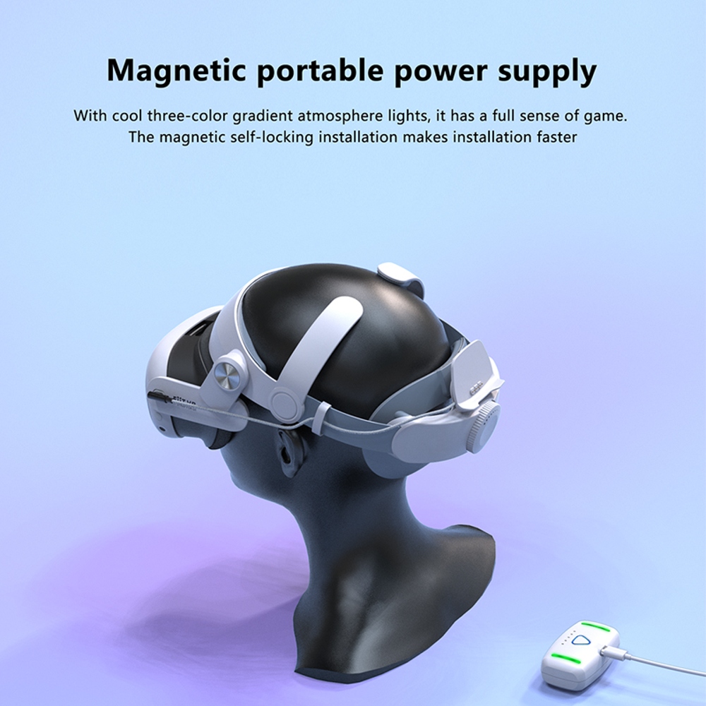 Adjustable Head Strap with Magnetic Battery for Meta Quest 3/3S VR Headset