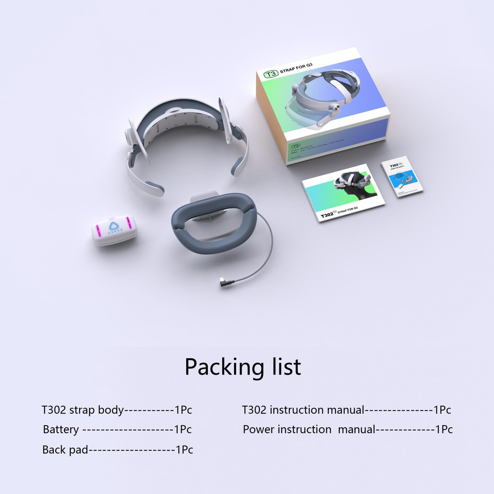 Adjustable Head Strap with Magnetic Battery for Meta Quest 3/3S VR Headset