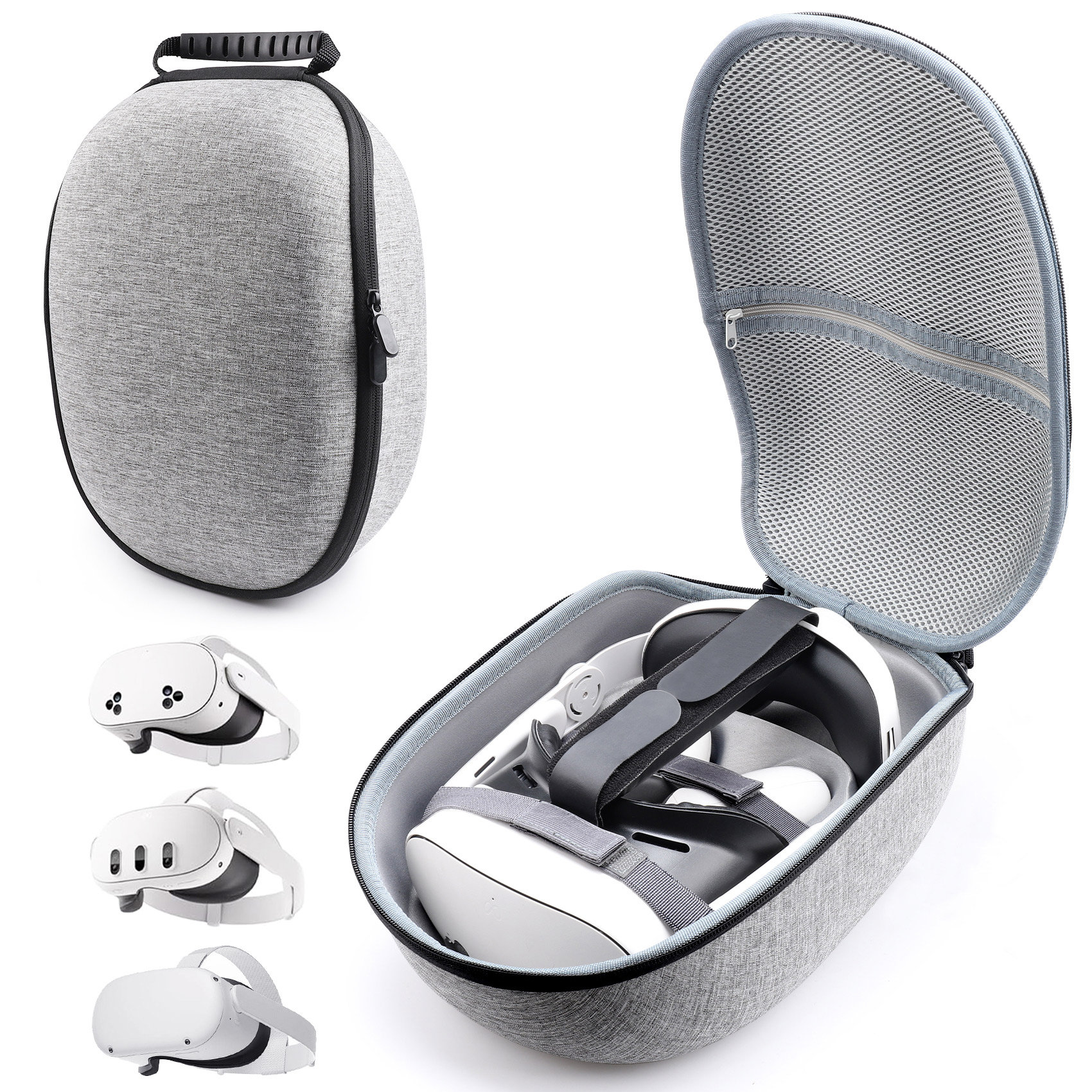 Carrying Case for Meta Quest 3S/3/2 with Adjustable Strap