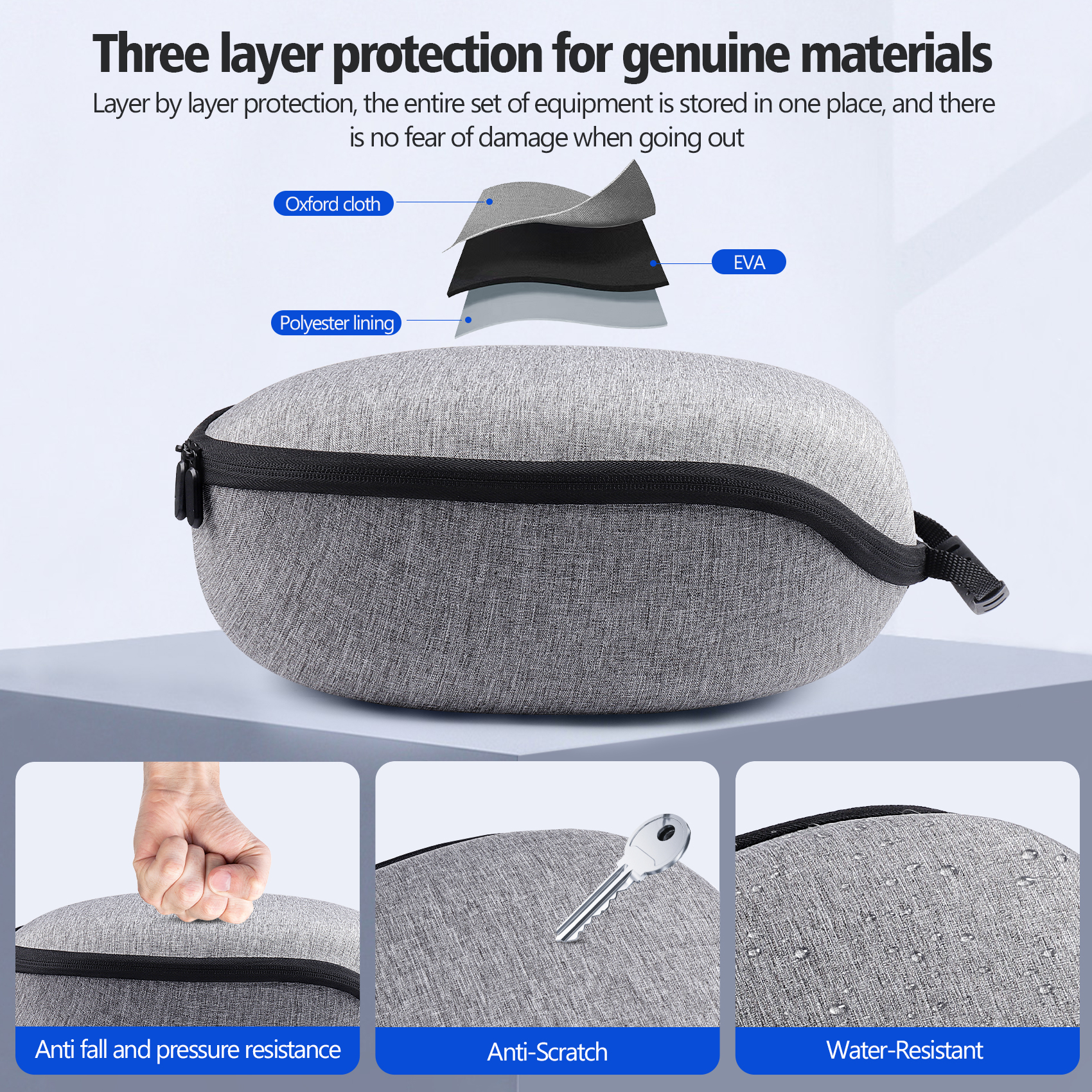 Carrying Case for Meta Quest 3S/3/2 with Adjustable Strap