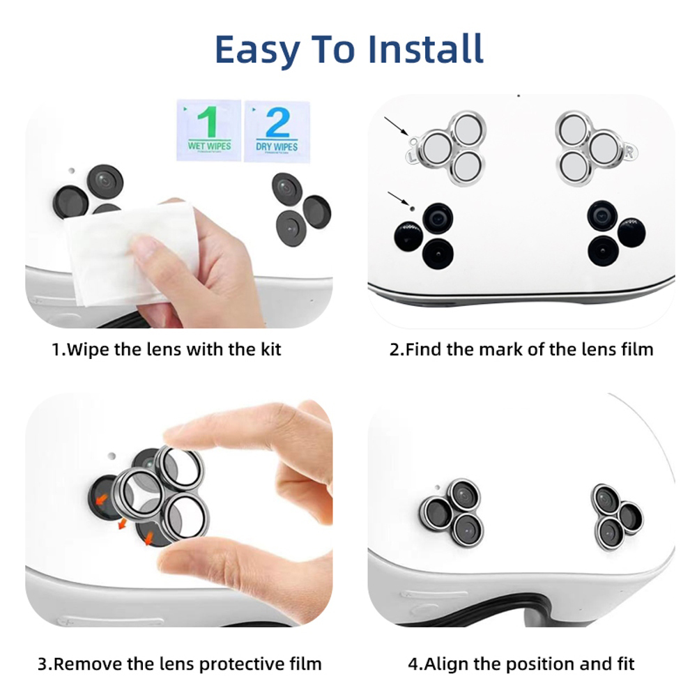 Lens Protector for Meta Quest 3S - 9H Tempered Glass with Aluminum Frame