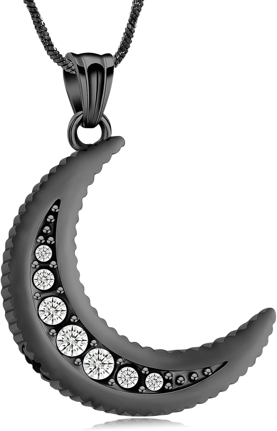 Cremation Jewelry Crescent Moon Urn Ashes Necklace for Women Men for Human / Pet